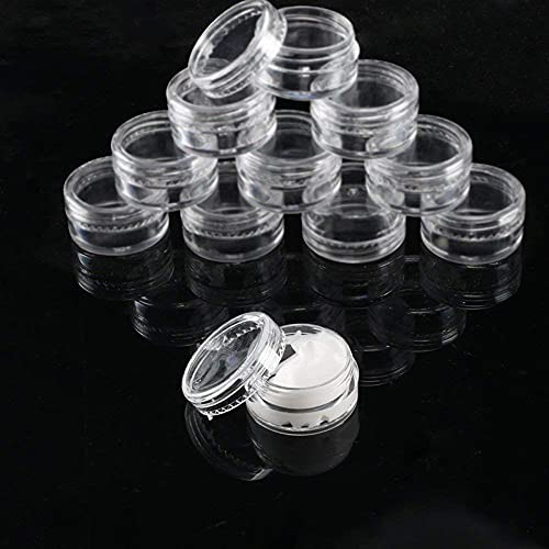 VALINK 100-Pack 5ml Clear Plastic Cosmetic Jars with Lids - Small Travel-Sized Sample Containers for Makeup, Lip Balm, Beads & DIY Crafts | Perfect for Home, Salon & On-the-Go Use