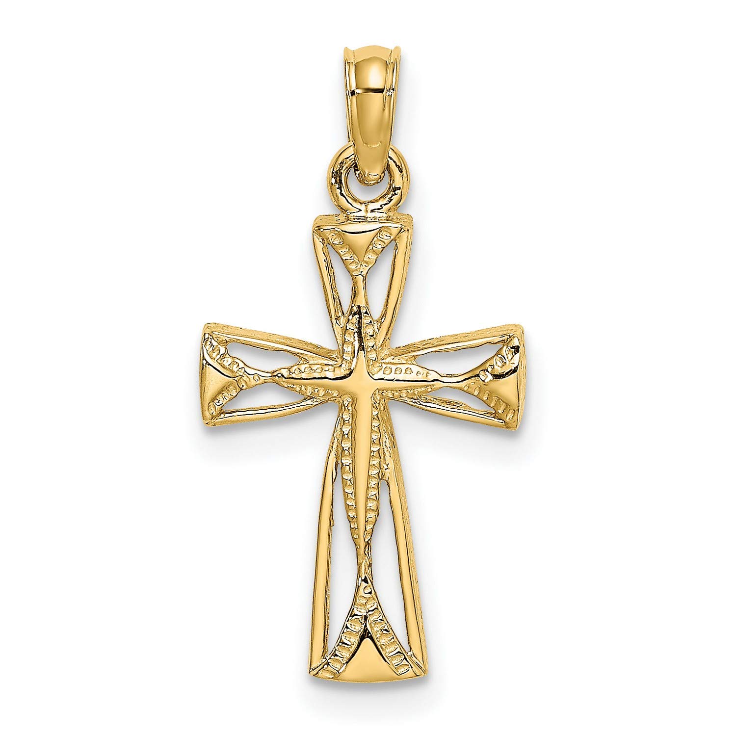 14K Yellow Gold Triangle Cut-Out Charm Pendant - Elegant Cross Design for Necklaces, Bracelets & Jewelry Making - Perfect for Gifts, Layering & Everyday Wear