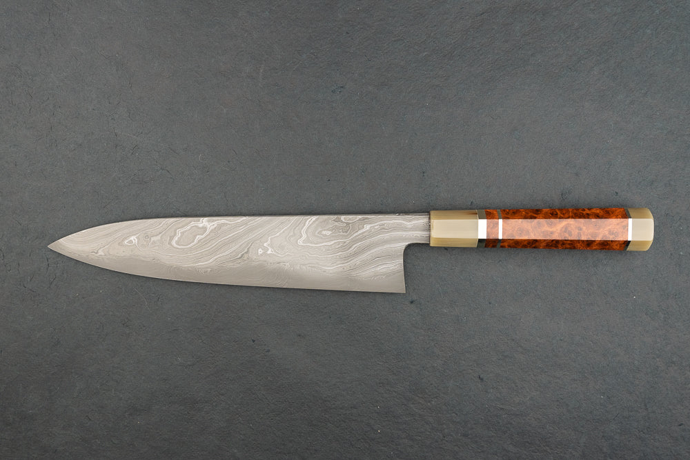 Premium Yuzan Damascus Gyuto 240mm Japanese Chef Knife - Handcrafted High-Carbon Steel Blade for Professional Chefs & Home Cooking - Perfect for Slicing, Dicing & Precision Cutting