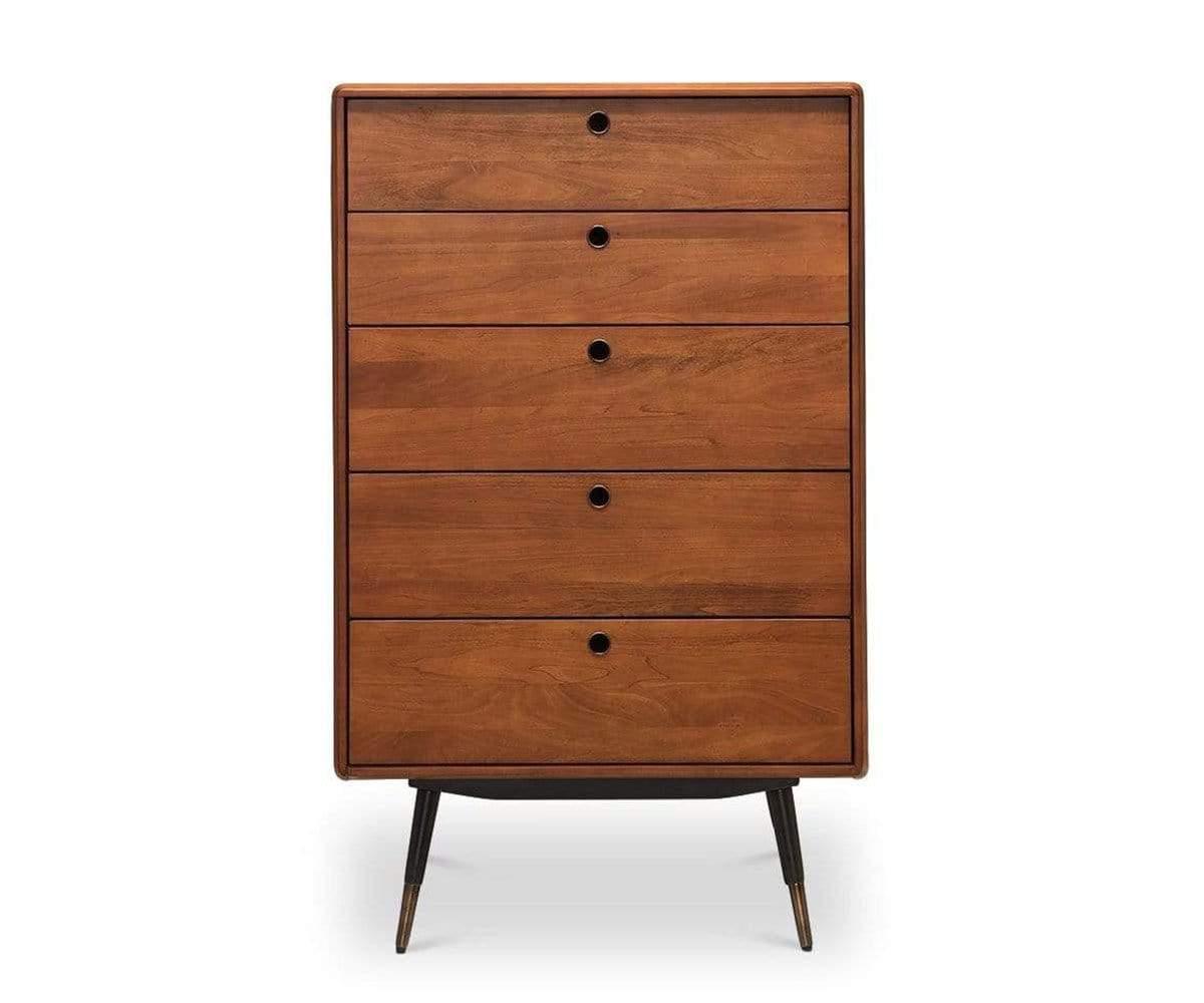 Lanson High Chest Dresser - 5-Drawer Wooden Storage Cabinet for Bedroom, Living Room & Office - Modern Furniture with Ample Storage Space