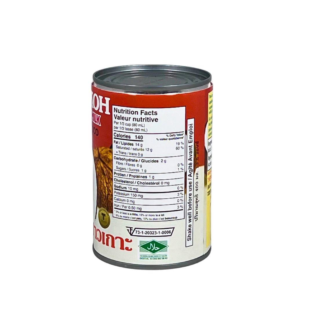 Chaokoh Coconut Milk 400ml - Premium Thai Coconut Milk for Cooking, Baking & Smoothies - Vegan, Gluten-Free & Dairy-Free - Perfect for Curries, Soups & Desserts