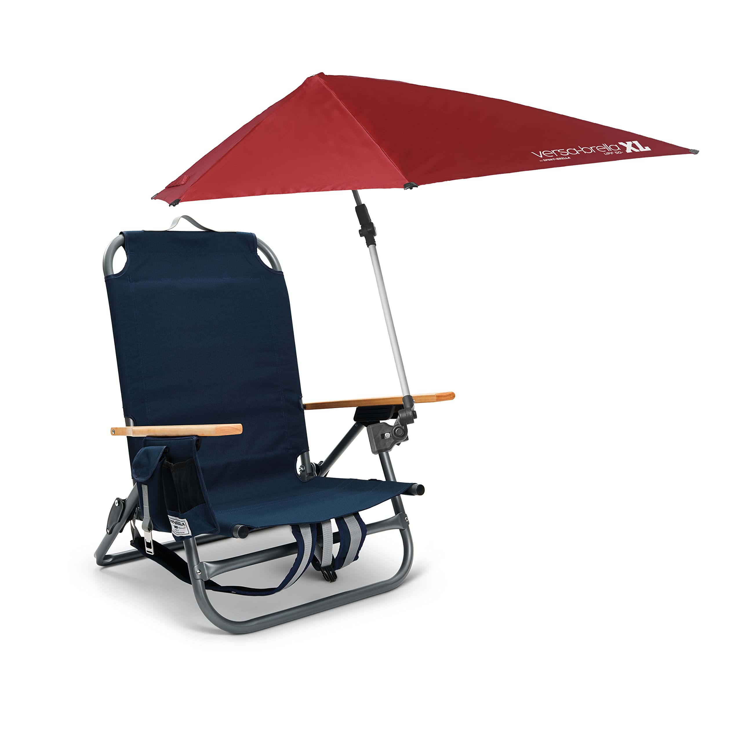 Versa-Brella UPF 50+ Portable Sun Shade Umbrella with 360° Swivel & Secure Clamp - Compact Outdoor Sun Protection for Beach, Golf, Fishing, Camping & Sports Events - Includes Carry Case