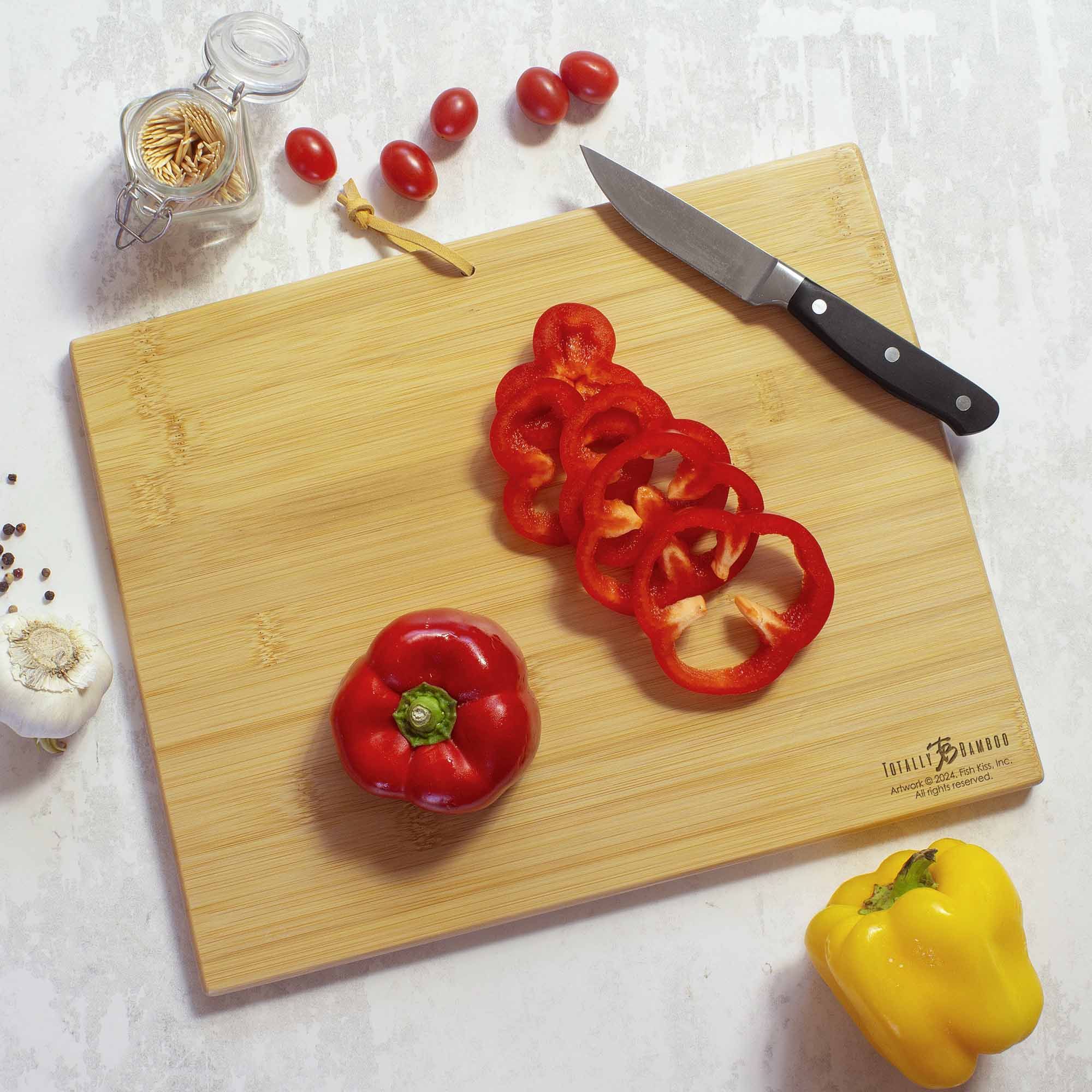 Premium Wyoming Wood Cutting Board with Fish Kiss™ Artwork - Durable Kitchen Essential for Chopping, Serving & Decor - Perfect for Home Chefs & Gift Giving