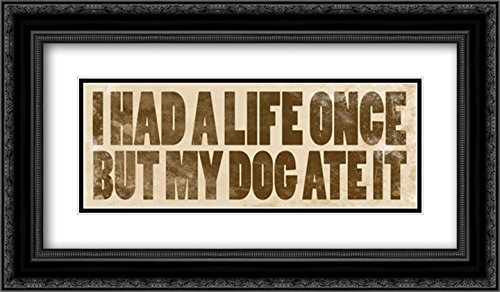 Grey Jace 18x11 Black Ornate Framed Double Matted Museum Art Print - Dog Quotes Wall Decor for Living Room, Bedroom & Office