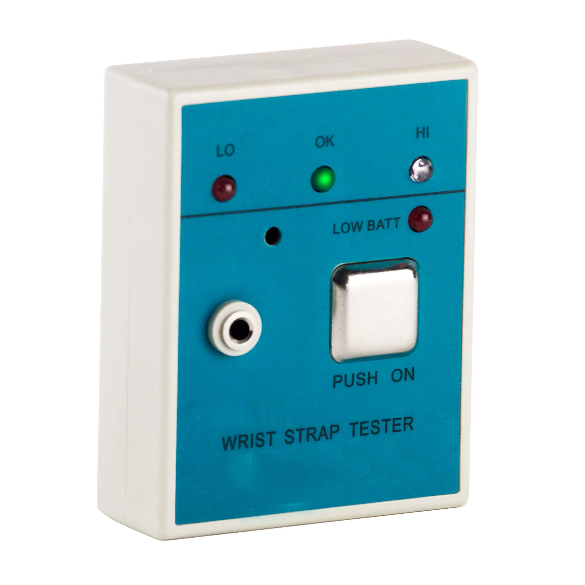 ESD Wrist Strap Tester - 9V DC Portable Anti Static Wristband Tester with LED Light & Audible Alarm for Electronics Workbench, PC Repair, and Manufacturing Safety