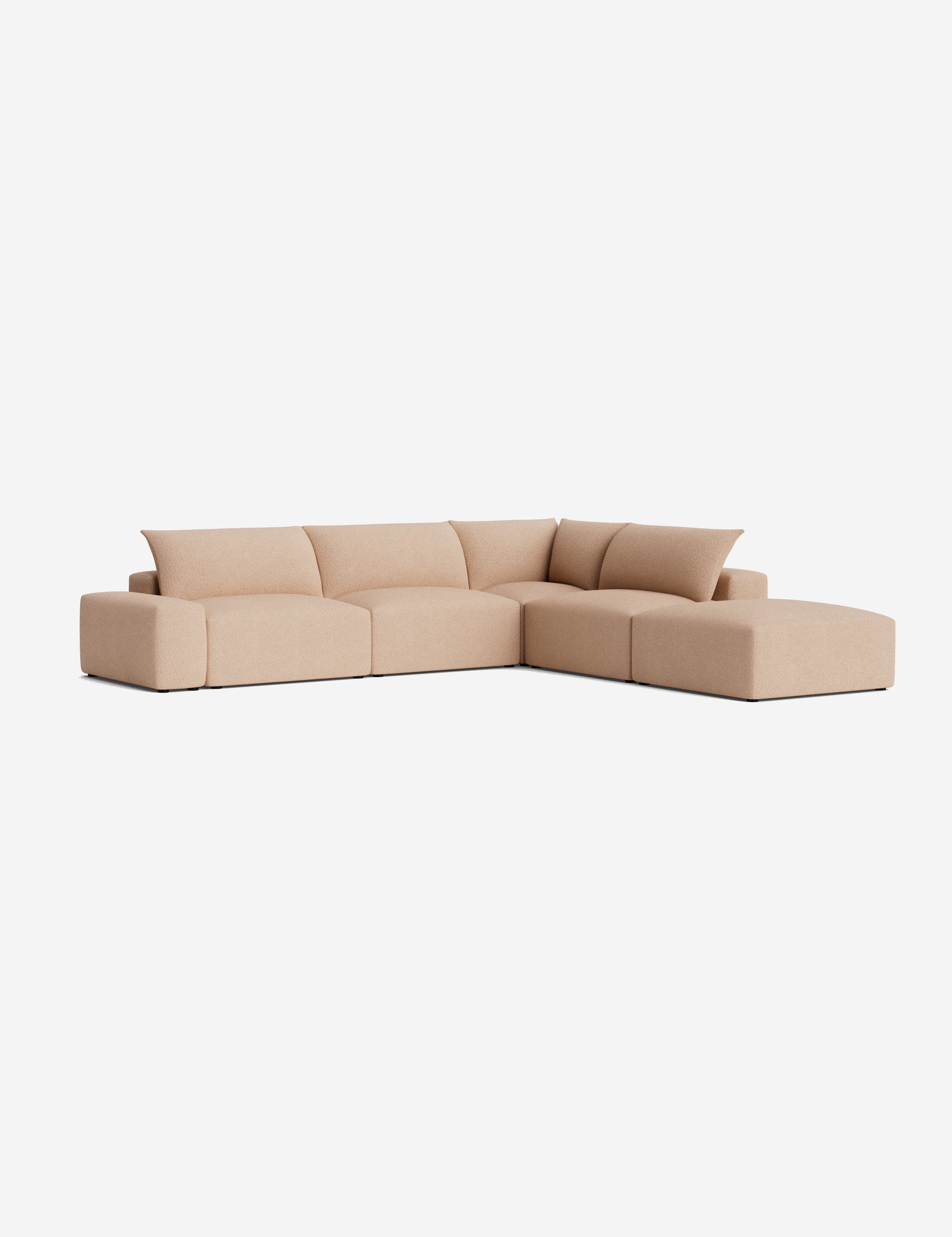Brinley Chaise Sectional Sofa - Modern L-Shaped Couch with Chaise Lounge for Living Room, Family Room & Home Theater - Comfortable Fabric Upholstery
