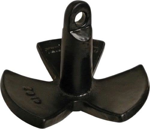 Heavy Duty Black PVC Vinyl Coated Cast Iron River Anchor with Large Shackle - Perfect for Boats, Kayaks & Canoes | Secure Mooring for Lakes & Rivers