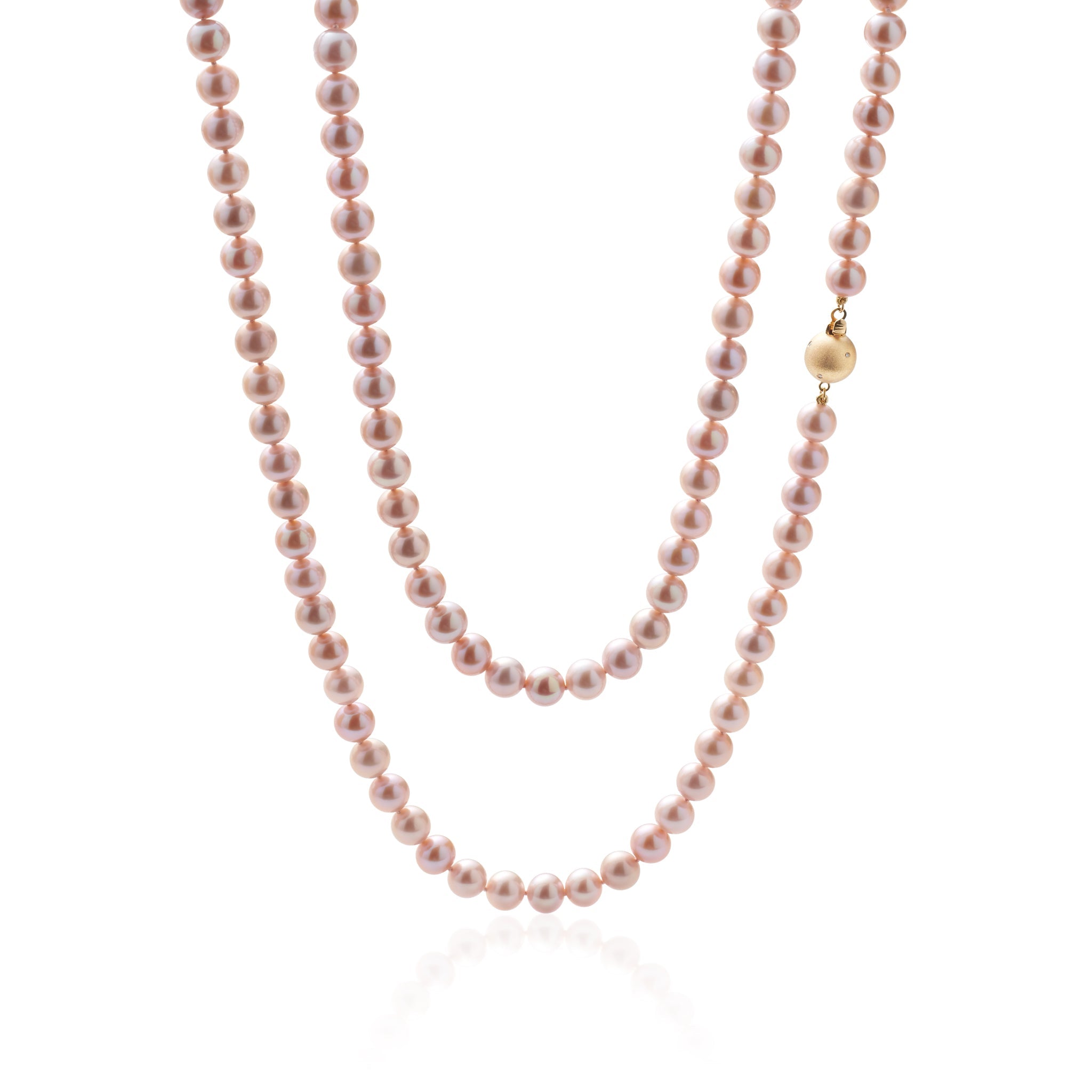 Elegant Pink Pearl & Gold Long Necklace for Women - Perfect for Weddings, Parties & Special Occasions | Dainty Layering Jewelry Gift