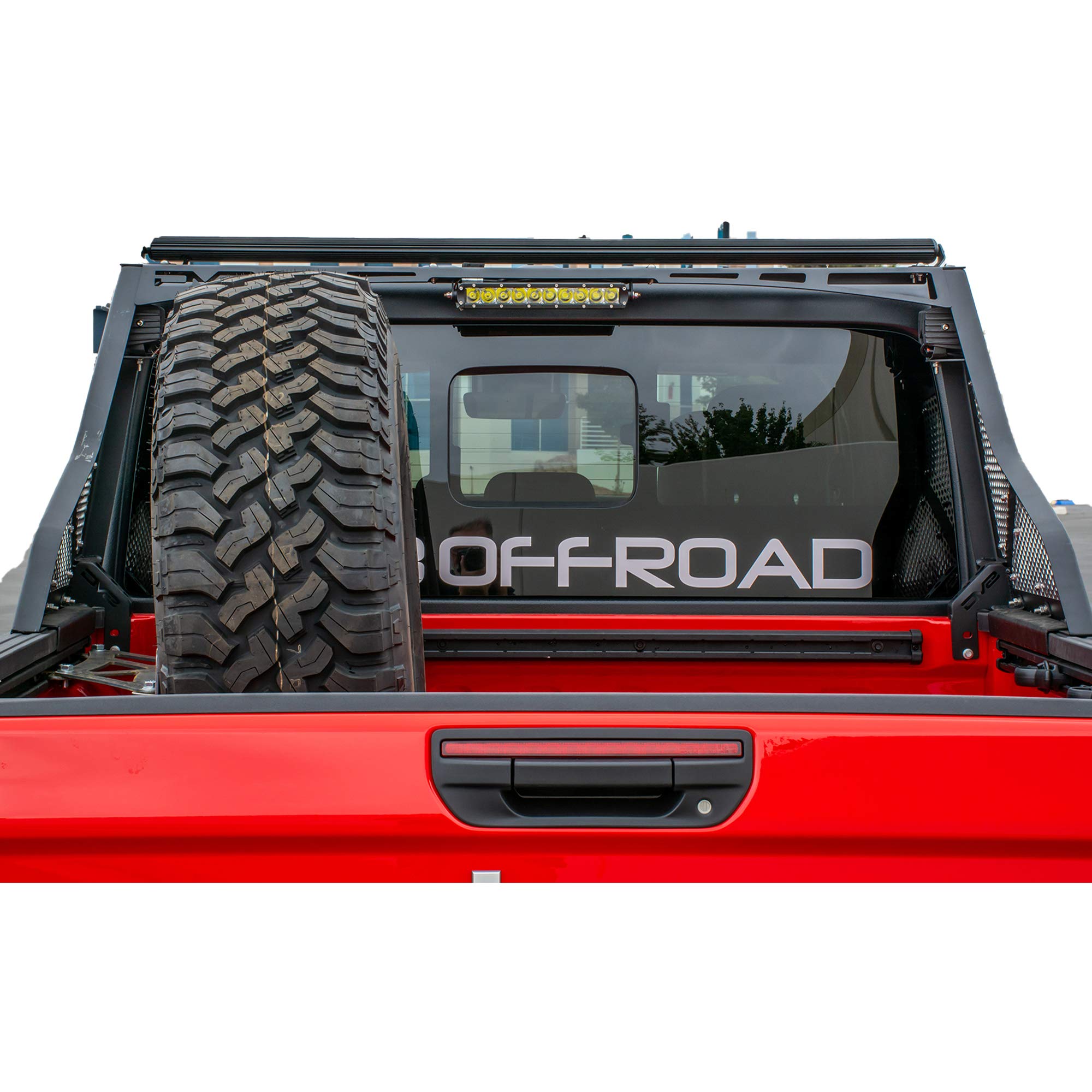 2020-2025 Jeep Gladiator JT Chase Rack with Mounts for 3-Inch LED Cube Lights, 50-Inch & 10-Inch Single Row LED Light Bars | Off-Road Adventure & Truck Accessories
