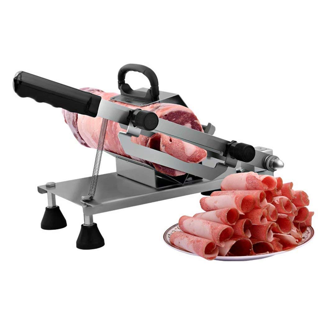 Manual Food Slicer Machine for Frozen Meat - Adjustable 0.3-25mm Thickness for Beef, Lamb, Vegetables - Perfect for BBQ, Hot Pot & Home Cooking