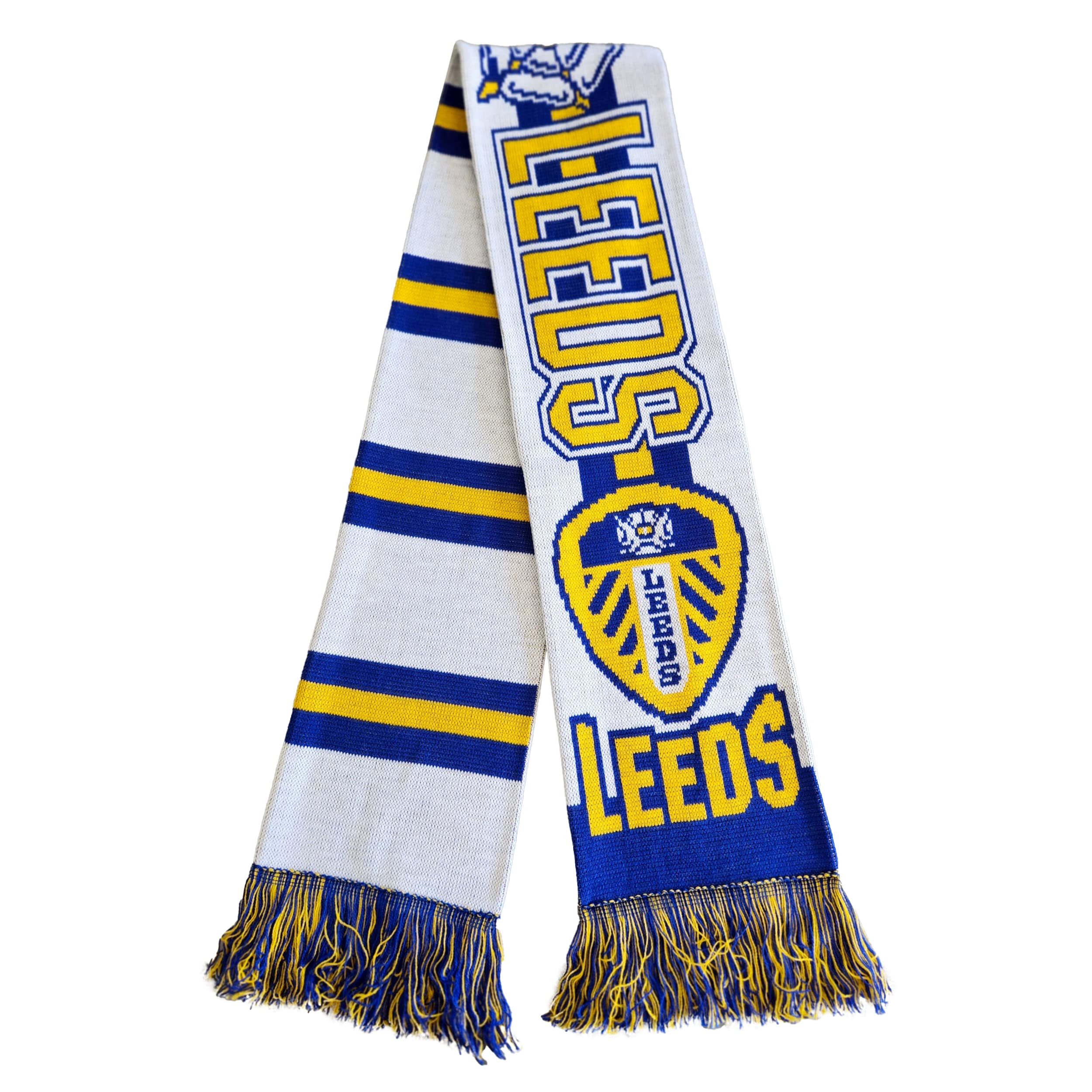 Leeds United FC Soccer Fan Scarf - Premium Acrylic Knit Winter Football Scarf for Men & Women - Perfect for Match Days, Stadium Support & Cold Weather