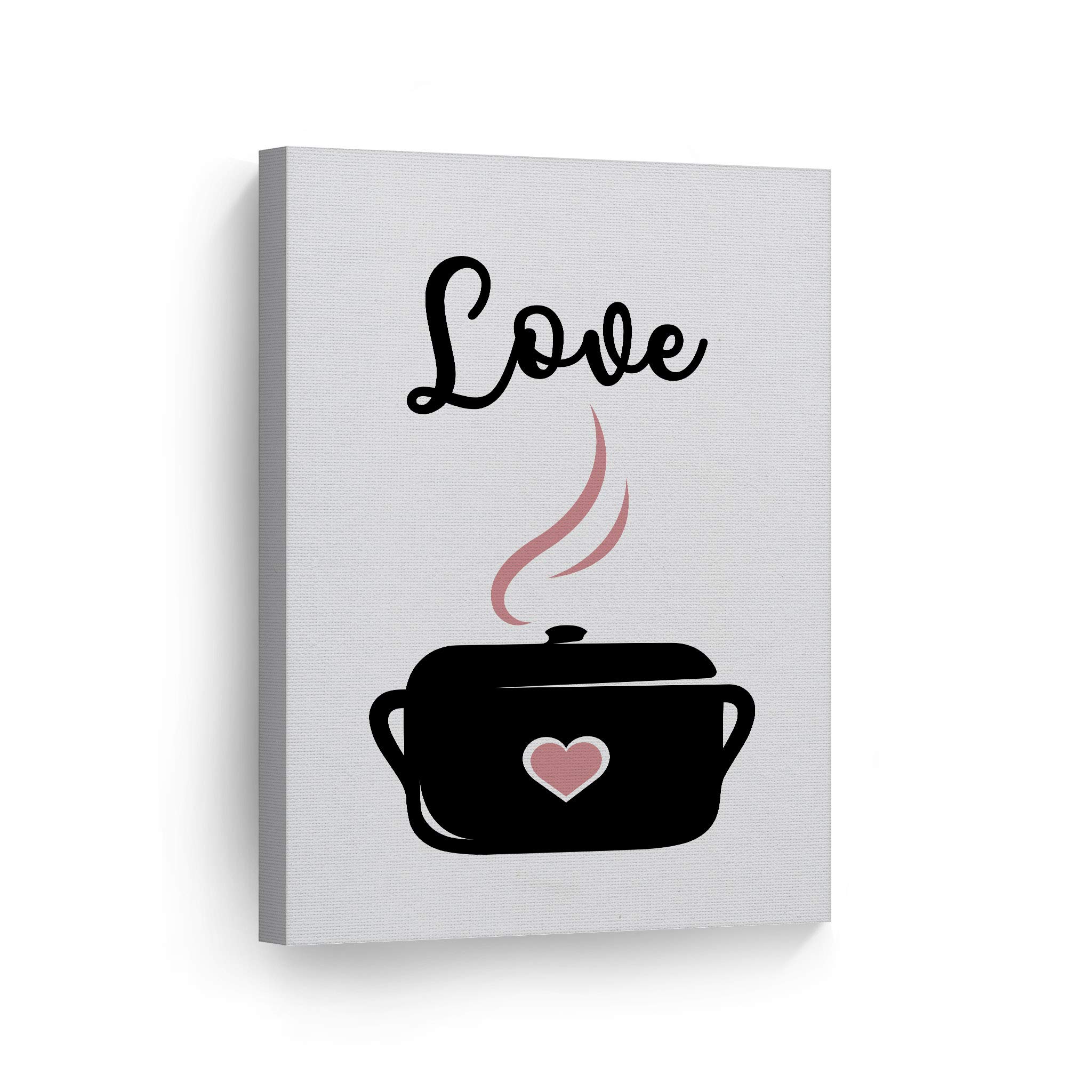 Smile Art Design Black and Pink Kitchen Canvas Wall Art Print - Modern Farmhouse Decor for Restaurant, Cafe & Dining Room - Housewarming Gift (36x24 Inch) - Ready to Hang for Home, Office & Commercial Spaces
