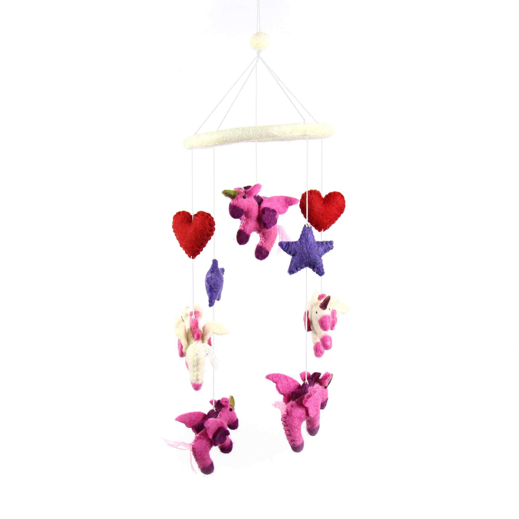 Felt Unicorn Mobile - Nursery Decor for Baby Shower Gifts