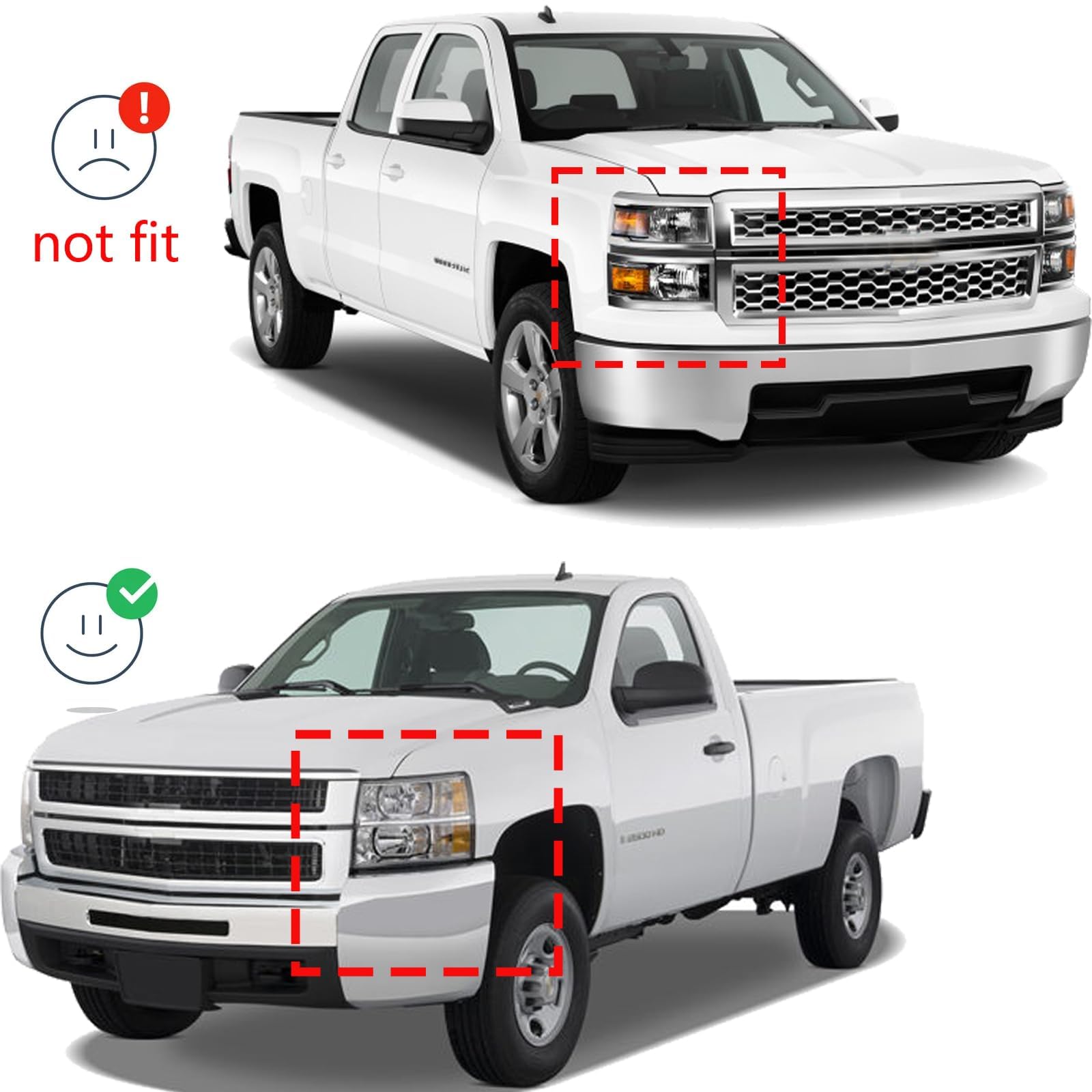 Replacement Headlight Assembly with Bulb & Wiring Harness for 2007-2013 Chevy Silverado 1500, 2007-2014 Silverado 2500HD 3500HD - Black Housing Clear Lens - Perfect for Night Driving & Off-Road Adventures