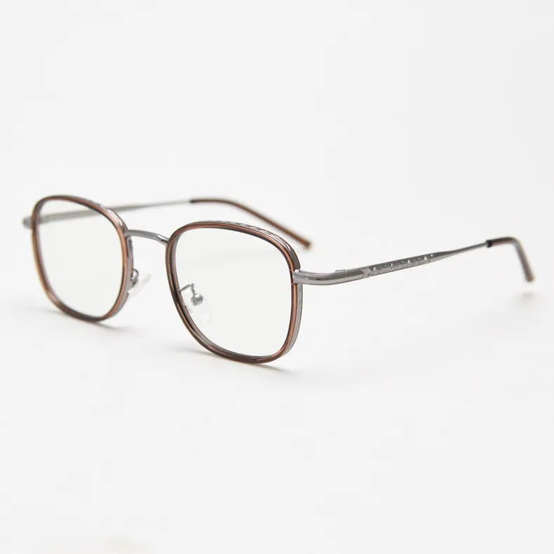 CCspace Unisex Full Rim Square Alloy Eyeglasses 56833 - Lightweight Metal Frame Glasses for Men & Women - Perfect for Reading, Work, and Daily Fashion Accessories