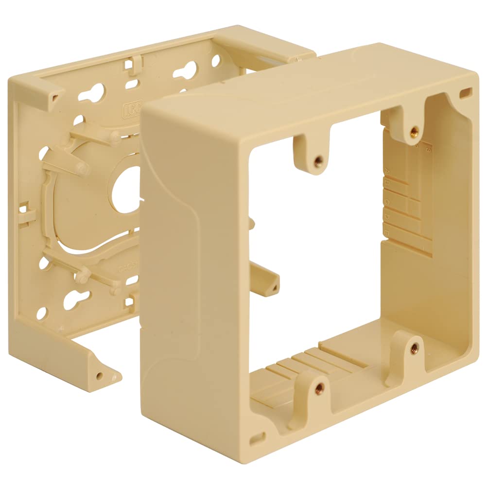 ICC Double Gang Mounting Box Junction - Electrical Outlet Enclosure for Home & Office Wiring | Weatherproof & Durable for Indoor/Outdoor Use