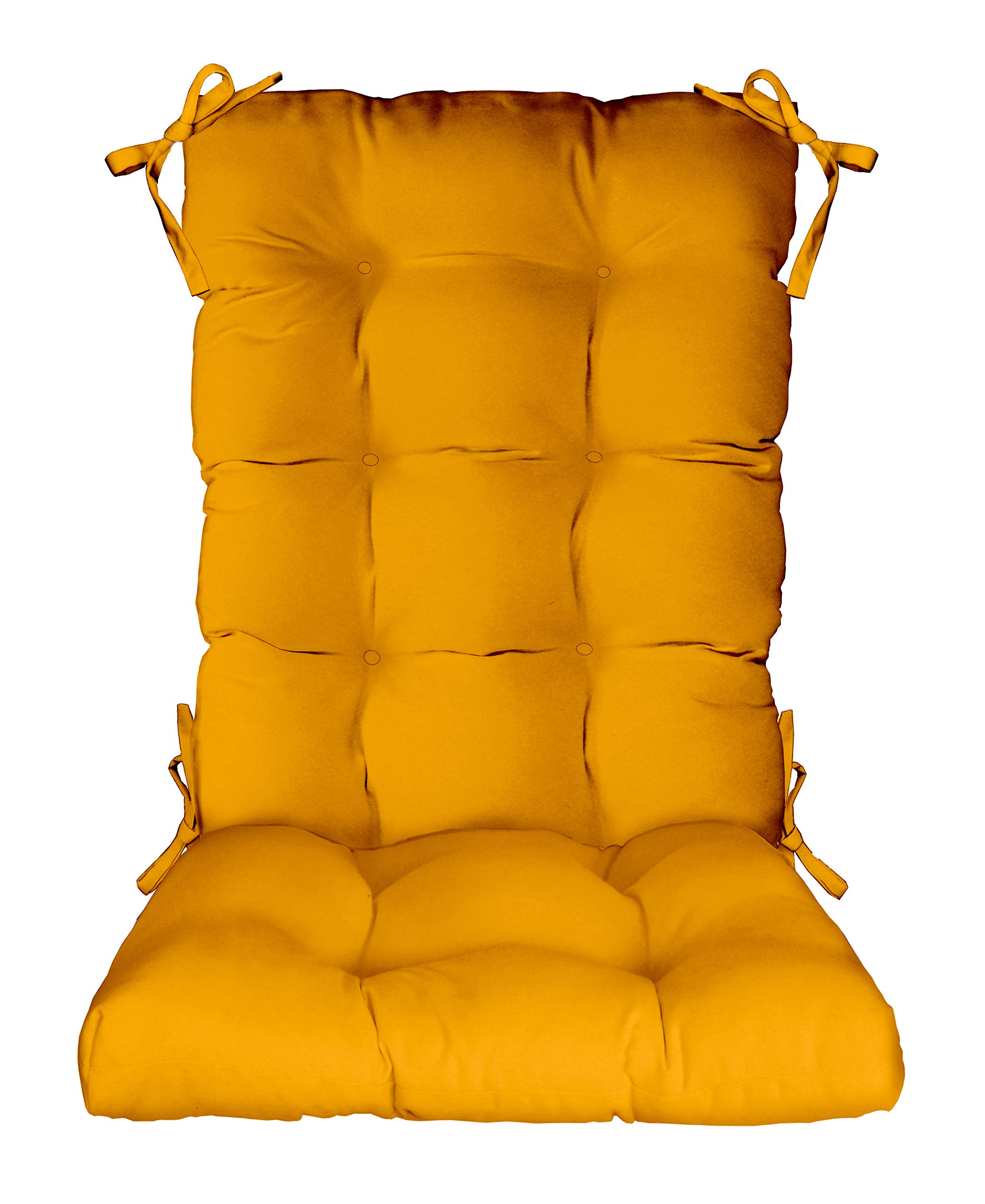 RSH Décor Indoor/Outdoor Sunbrella Tufted Rocking Chair Cushion - Waterproof & UV Resistant - Choose Size & Color (Large, Canvas Sunflower) - Perfect for Patio, Porch, Garden & Nursery