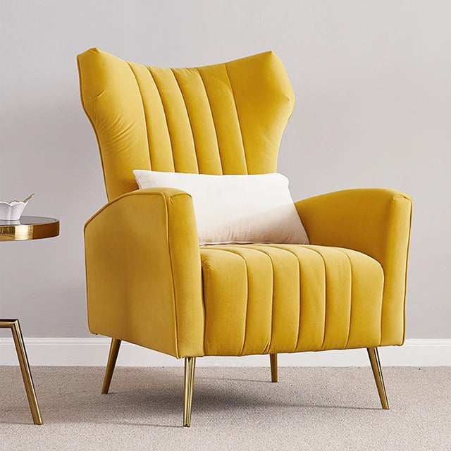 Velvet Accent Chair - Mid Century Vanity Chair with Gold Legs | Elegant Home Decor for Living Room, Bedroom & Dressing Area