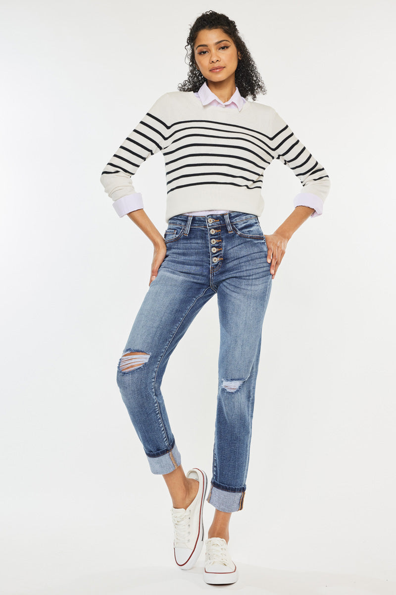 Emmett High Rise Skinny Straight Leg Jeans for Women - Stretch Denim Pants, Comfortable & Flattering Fit - Perfect for Casual Wear, Office & Night Out