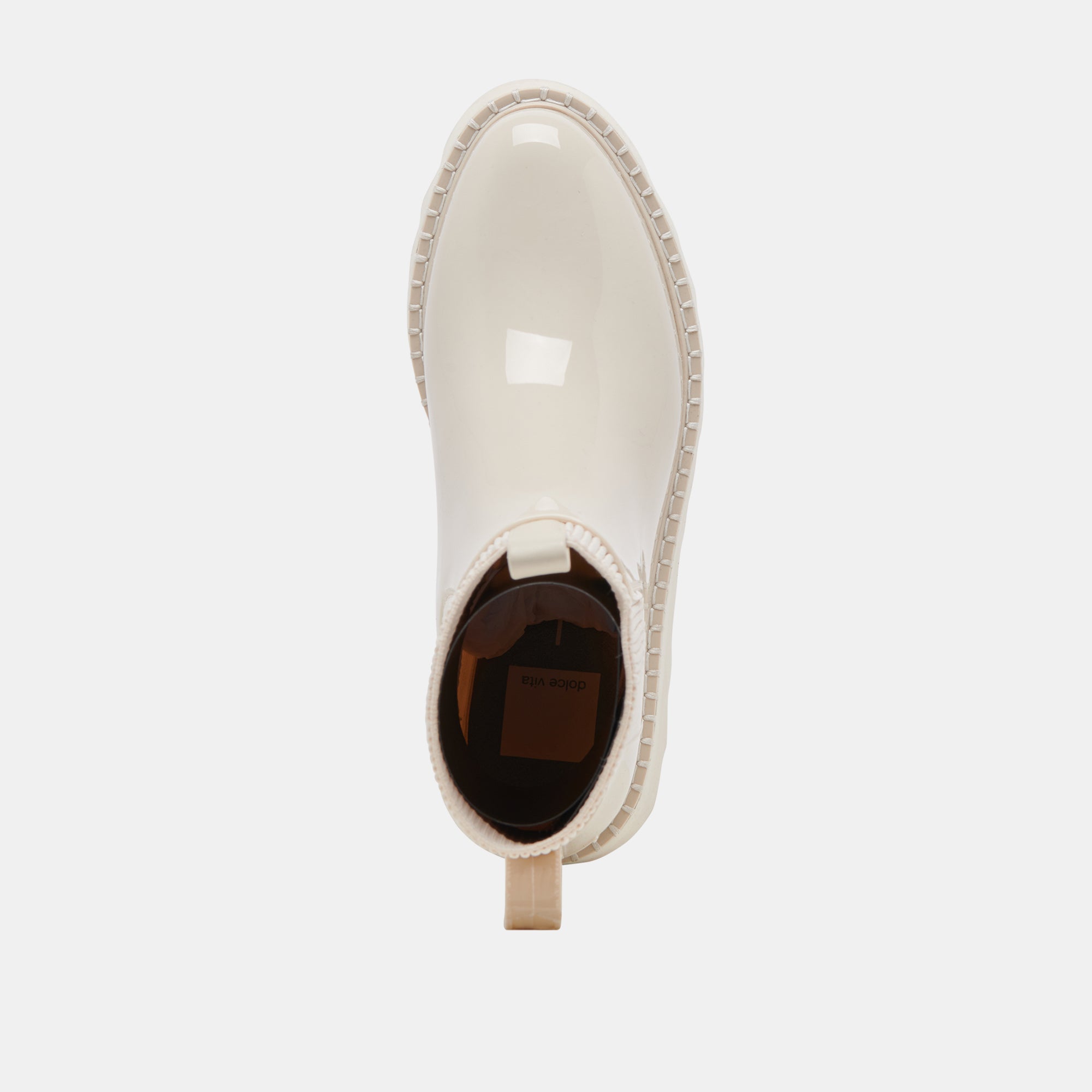 TROPIC H2O Women's Waterproof Rain Boots - Ivory Patent Leather Chelsea Style - Perfect for Gardening, Walking Dogs & Outdoor Activities