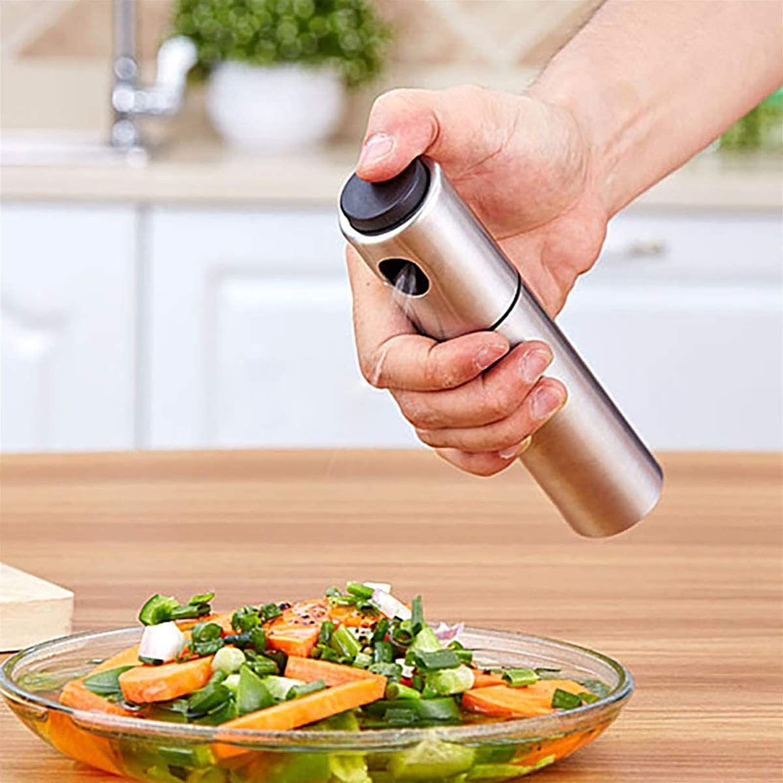 Premium Stainless Steel Olive Oil Sprayer & Vinegar Dispenser - 1 Pack for BBQ, Cooking, Frying, Salad, Baking | Perfect for Kitchen, Restaurants & Healthy Meal Prep
