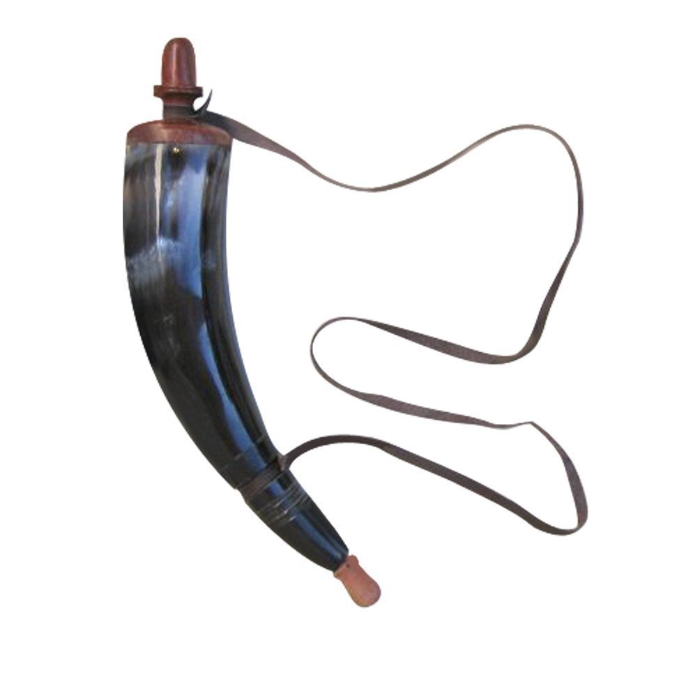 Authentic Civil War Reproduction Powder Horn - Black Powder Accessory for Reenactments & Mountain Man Costumes - Perfect for Historical Events, Hunting, and Outdoor Adventures