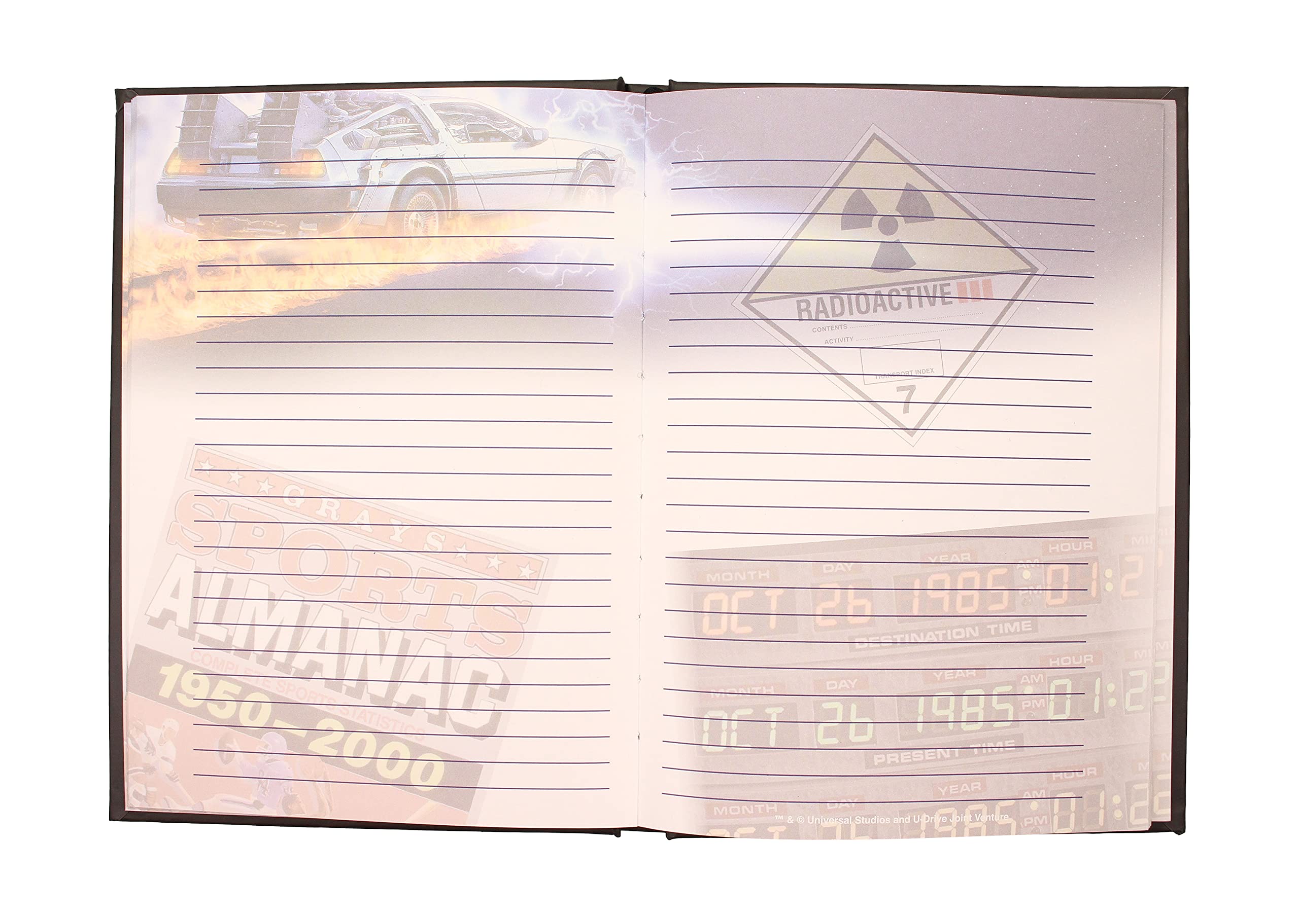 SD Toys A5 Logo Light Notebook - Back to the Future Inspired LED Writing Pad | Retro Sci-Fi Design for Journaling, Note Taking & Collectibles | Perfect Gift for Movie Fans & Stationery Lovers