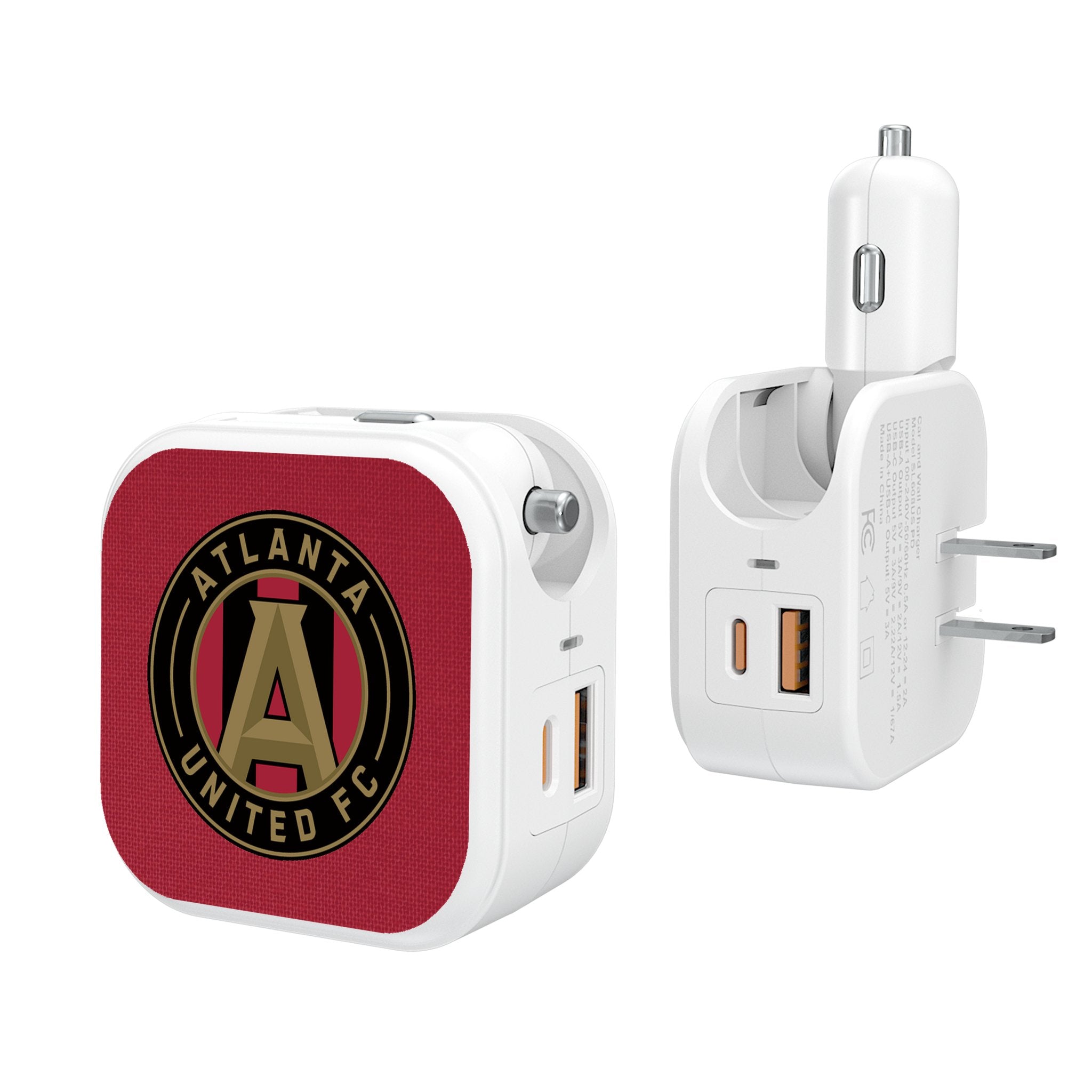 Atlanta United FC 2-in-1 USB Charger - Fast Dual Port Phone Charger for iPhone & Android | Perfect for Home, Office & Travel
