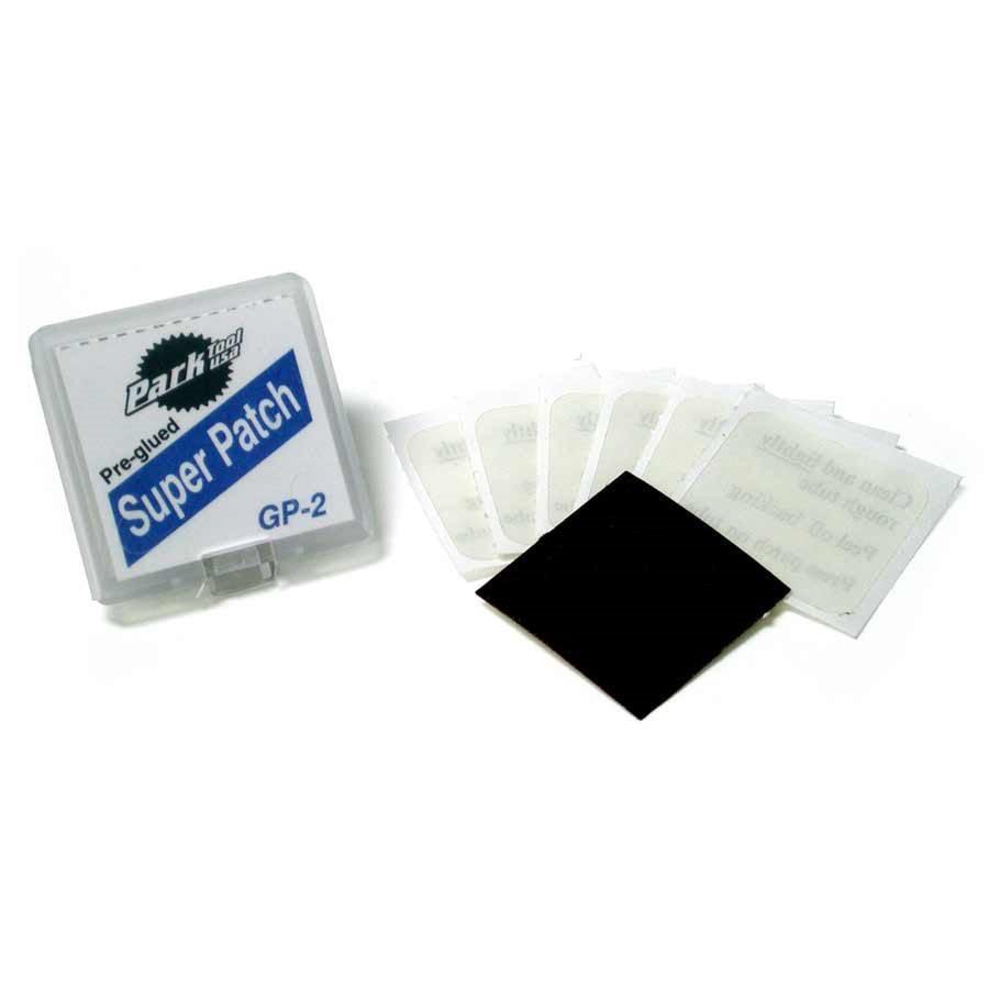 Park Tool GP 2 Bike Tire Repair Kit - 6 Pre-Glued Patches for Road & Mountain Bikes - Emergency Puncture Repair for Cycling, Commuting & Outdoor Adventures