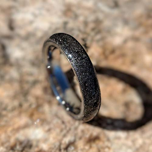Authentic Gibeon Meteorite Wedding Band - 6mm Genuine Stardust Ring for Men & Women | Perfect for Unique Engagement, Anniversary & Cosmic Jewelry Gifts