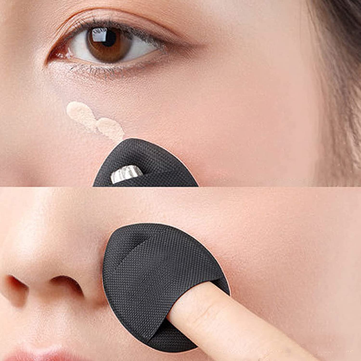 KIRA Mini Finger Powder Puff 4-Piece Set - Soft Cosmetic Finger Sponge for Foundation, BB Cushion, Cream & Concealer Application - Perfect for Travel & On-the-Go Makeup Touch Ups