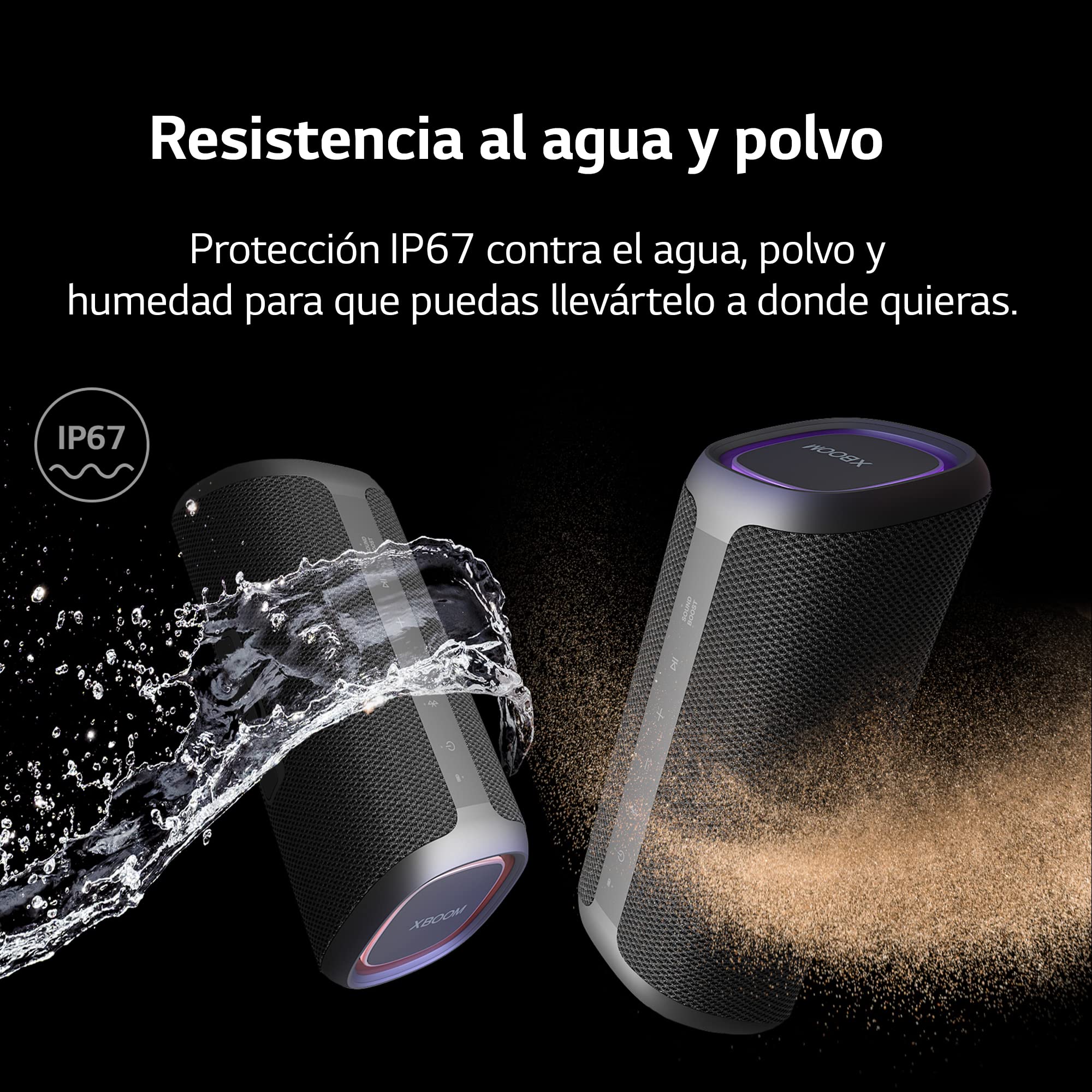 LG XBOOM Go XG7QBK Wireless Bluetooth Speaker - 40W Powerful Sound, IP67 Waterproof, 24H Playtime, RGB LED Lights | Portable Speaker for Outdoor, Beach, Pool Party & Home Use