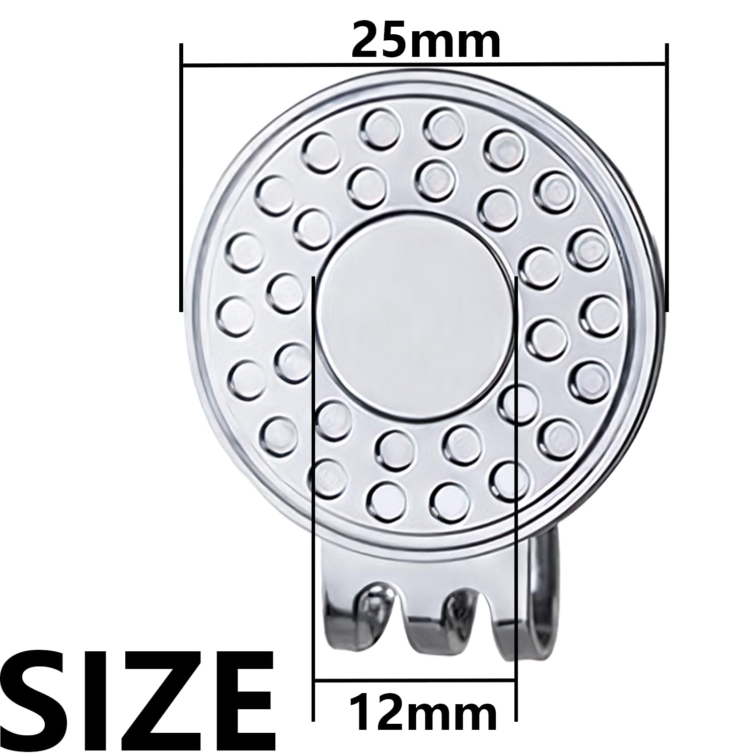 12PCS Magnetic Golf Hat Clips - Nickel-Plated Alloy Ball Marker Holders for Golf Caps & Gloves | Professional Golf Training Accessories | Perfect for Golf Course, Driving Range & Practice Sessions