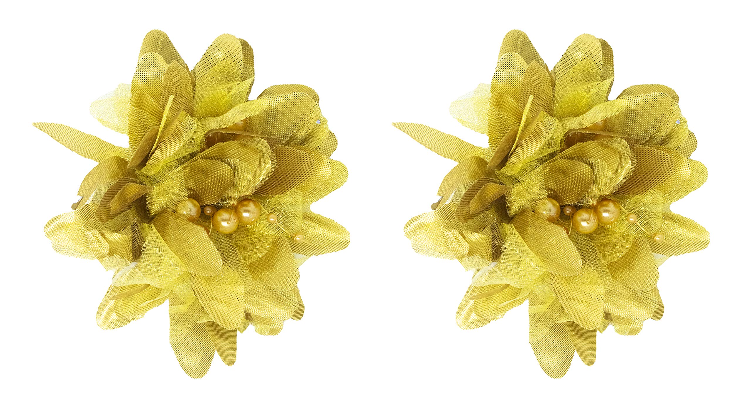 Baal Hair Clips - Golden Flower Hair Accessories for Women & Girls (Pack of 1) | Perfect for Weddings, Parties & Everyday Styling