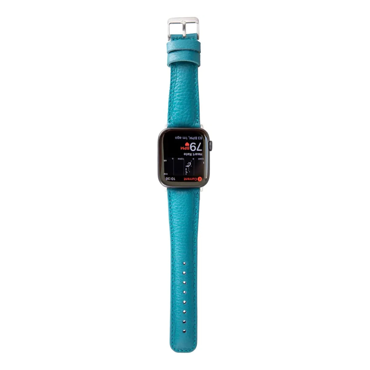 Premium Genuine Leather Apple Watch Band - Turquoise Blue, Soft & Durable Strap for Apple Watch Series 9/8/7/SE/6/5/4/3/2/1 - Perfect for Workouts, Office & Everyday Fashion Accessory