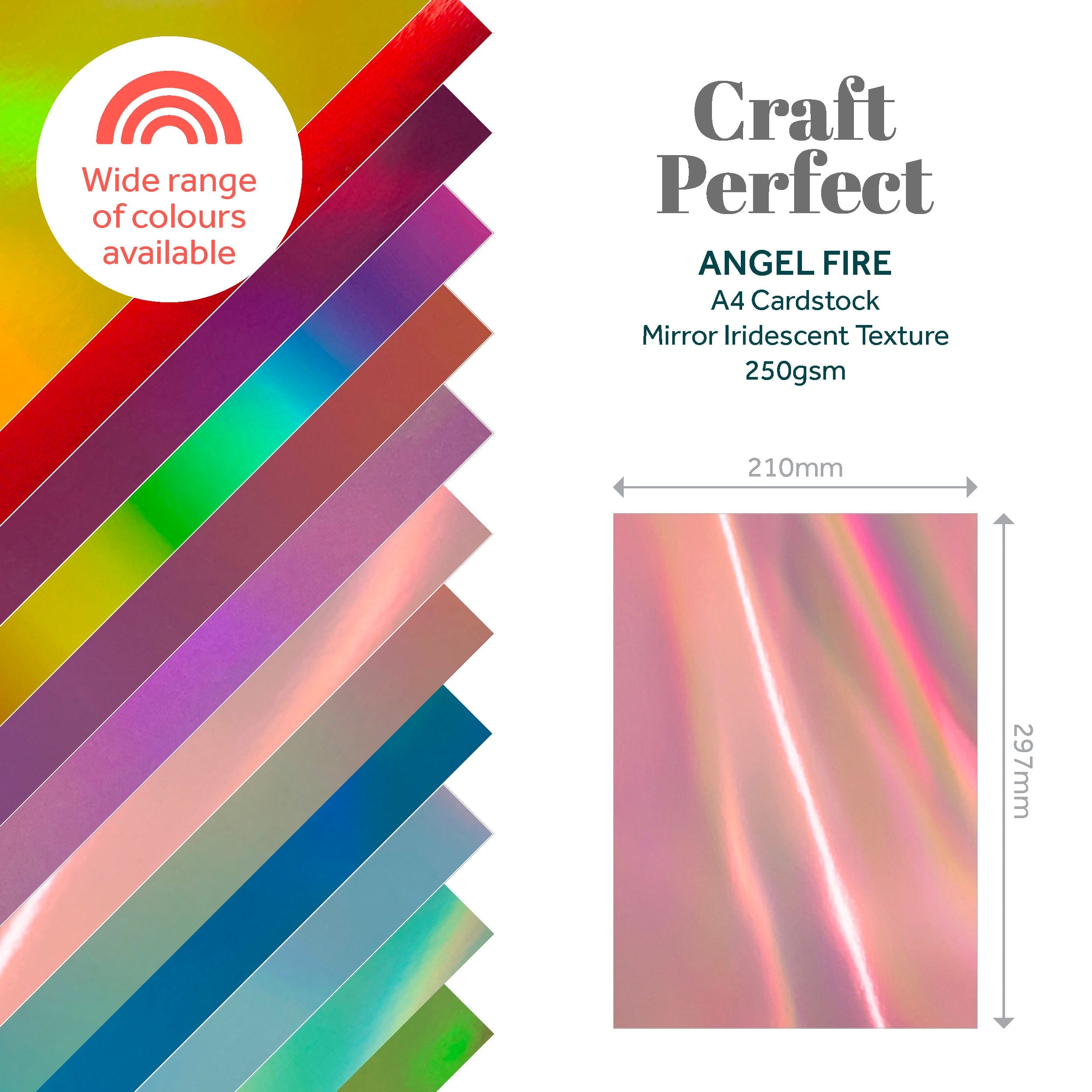 4-Pack Iridescent Mirror Cardstock Paper - Angel Fire A4 Size (9780E4) for Scrapbooking, Card Making & DIY Crafts