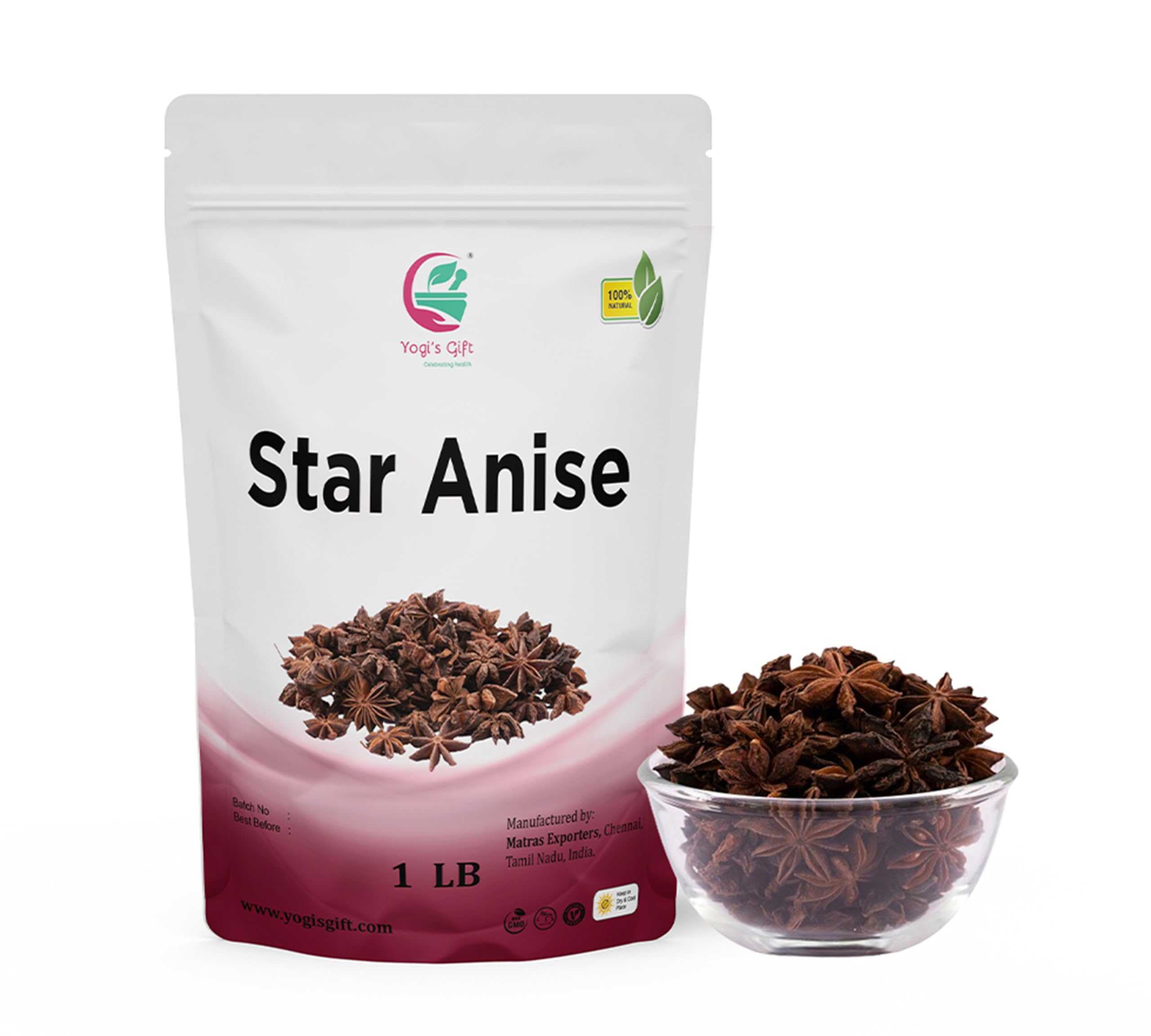Premium Whole Star Anise 16 Oz - Organic Chinese Star Anise Pods for Cooking, Tea & Baking | Exotic Spice for Pho, Mulled Wine, Chai & Asian Cuisine | Gourmet Ingredient by Yogis Gift®