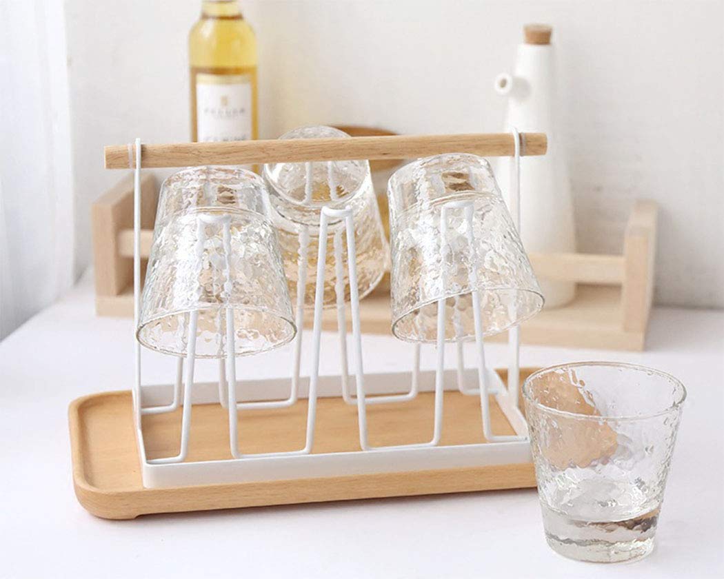 Nordic Style Mug Holder - White Coffee Cup Storage Rack for Kitchen Countertop, Office Desk & Dorm Room Organization