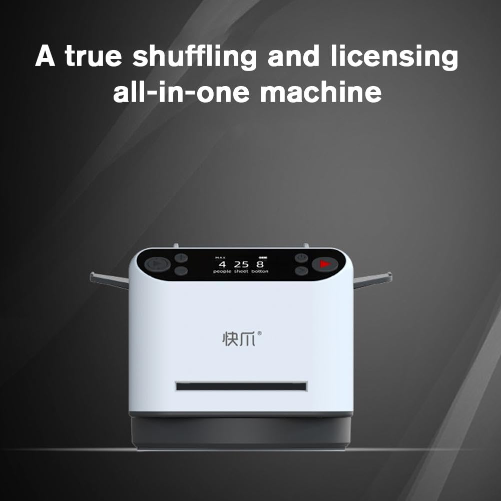 2 in 1 Automatic Card Dealer and Shuffler Machine - 360° Rotating Poker Card Dispenser with 4 Wireless Buttons, Rechargeable Battery for Blackjack, Texas Hold'em, Casino Night & Family Game Nights - Perfect for Poker Parties, Casino Events and Home Entertainment