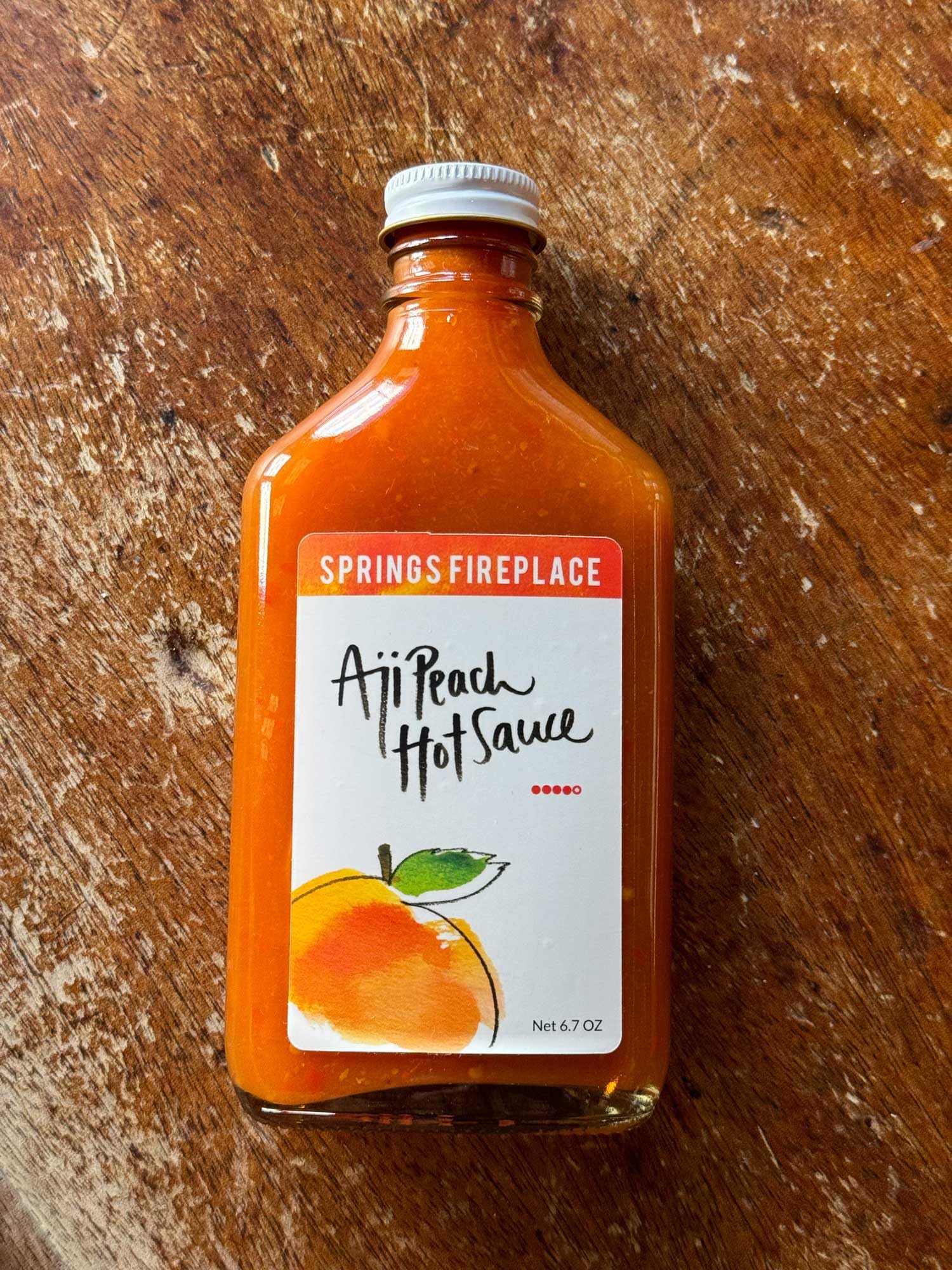 Organic Aji Peach Hot Sauce - Small Batch, Gluten-Free, Low Sugar, All-Natural with Aleppo & Aji Limon Peppers - 200ml (6.7oz) - Perfect for Grilling, Marinades & Spicy Dishes