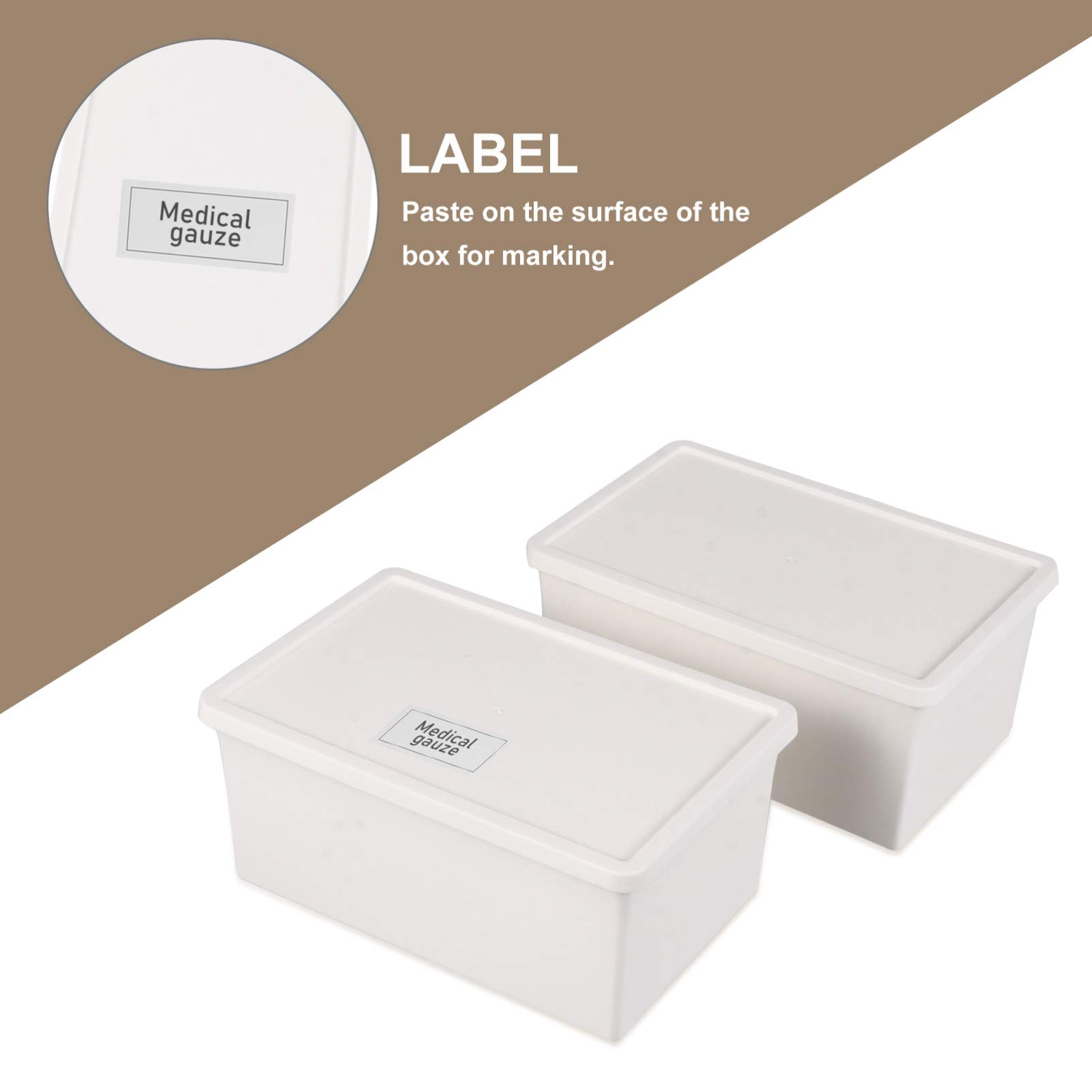 2-Pack White Plastic Storage Boxes with Lids - Cabilock Clamshell Organizer for Office Pens, Cosmetics, Sundries & Clothes | Desktop Storage Bin, Child-Safe PP Containers | Perfect for Home, Office & Dorm Organization