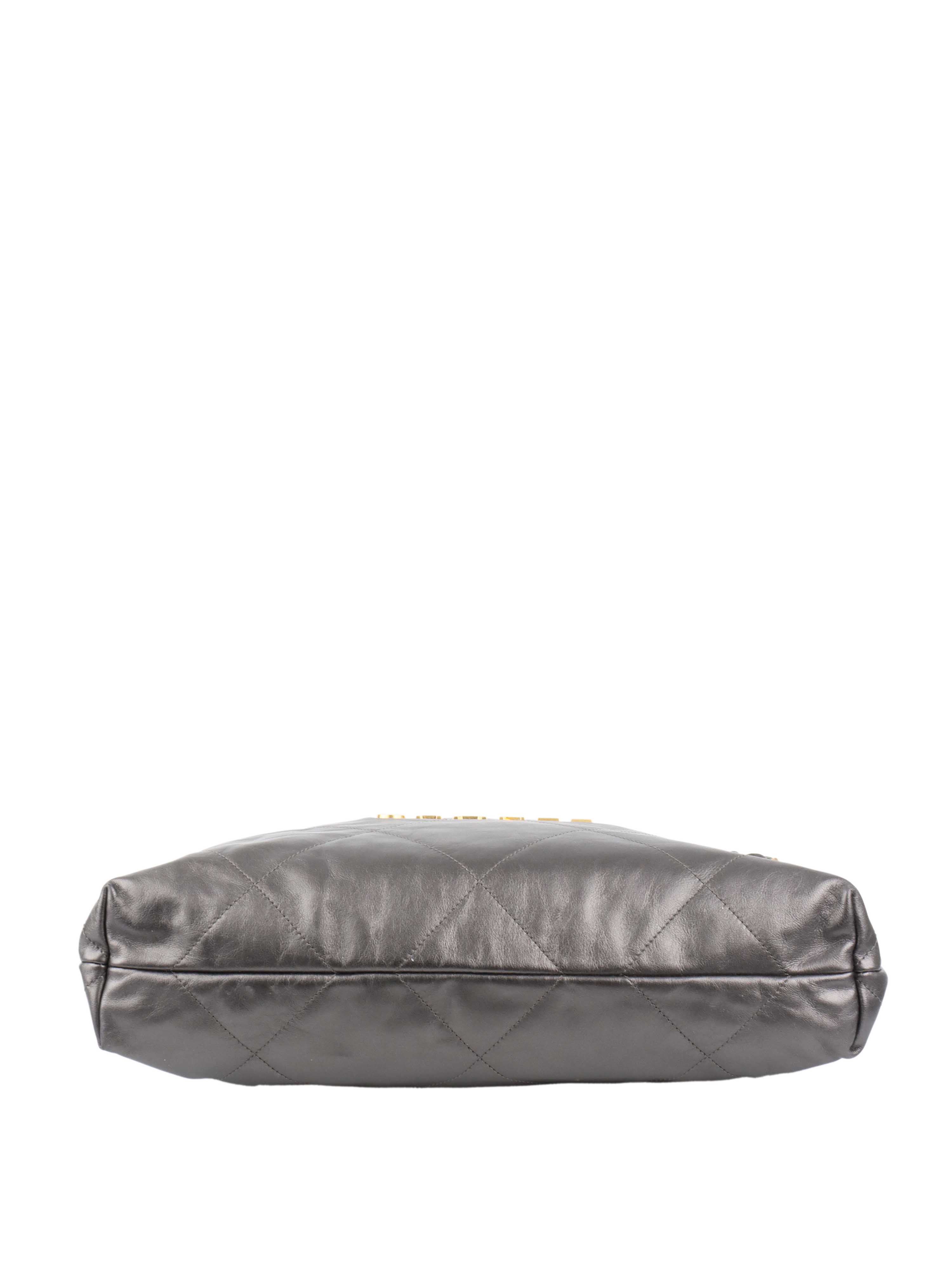 Chanel Metallic Dark Grey 22 Bag - Luxury Designer Handbag for Women | Perfect for Evening Events, Parties & Special Occasions