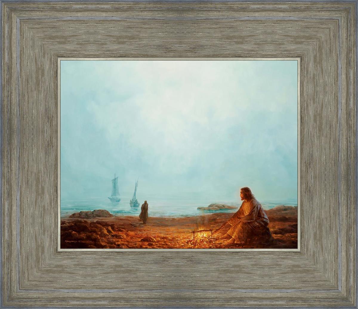 By The Shore By Yongsung Kim - Beautiful Coastal Wall Art for Beach House Decor, Living Room & Bedroom - Ocean Sunset Painting for Home & Office