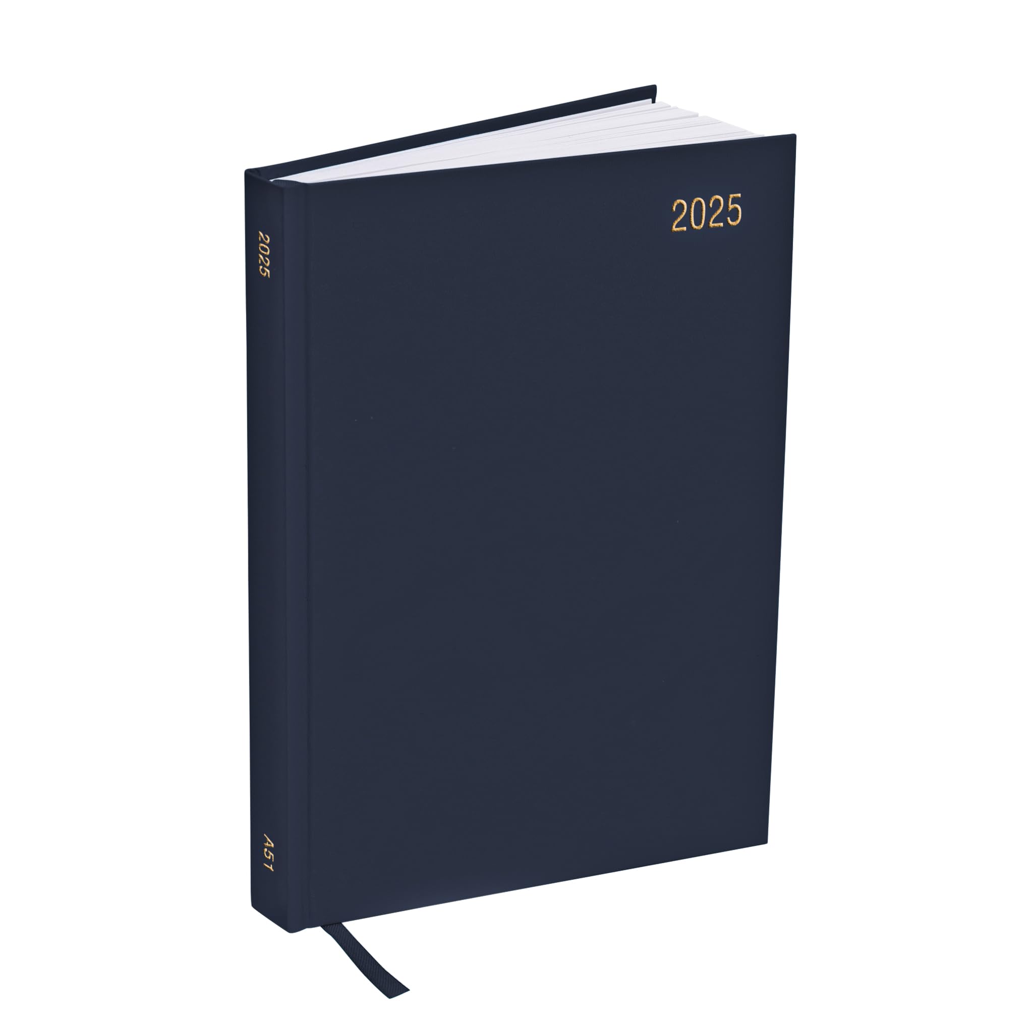 Evelay 2025 A4 A5 Day-to-Page Diary Planner - Hardback Academic Organizer for Home, Office & School - Full Year Daily Schedule Notebook (A5 Size, Navy Blue) - Perfect for Goal Tracking, Time Management & Productivity Planning