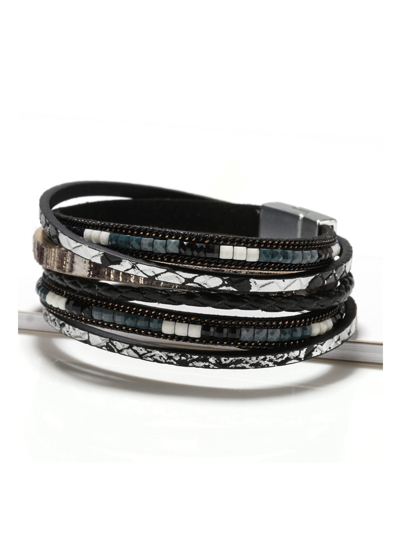 Trendy Blue Leather Wrap Bracelet for Women - Stackable Multi-Layer Western Cuff Bracelet | Perfect for Boho Fashion, Layered Jewelry Looks & Everyday Accessories