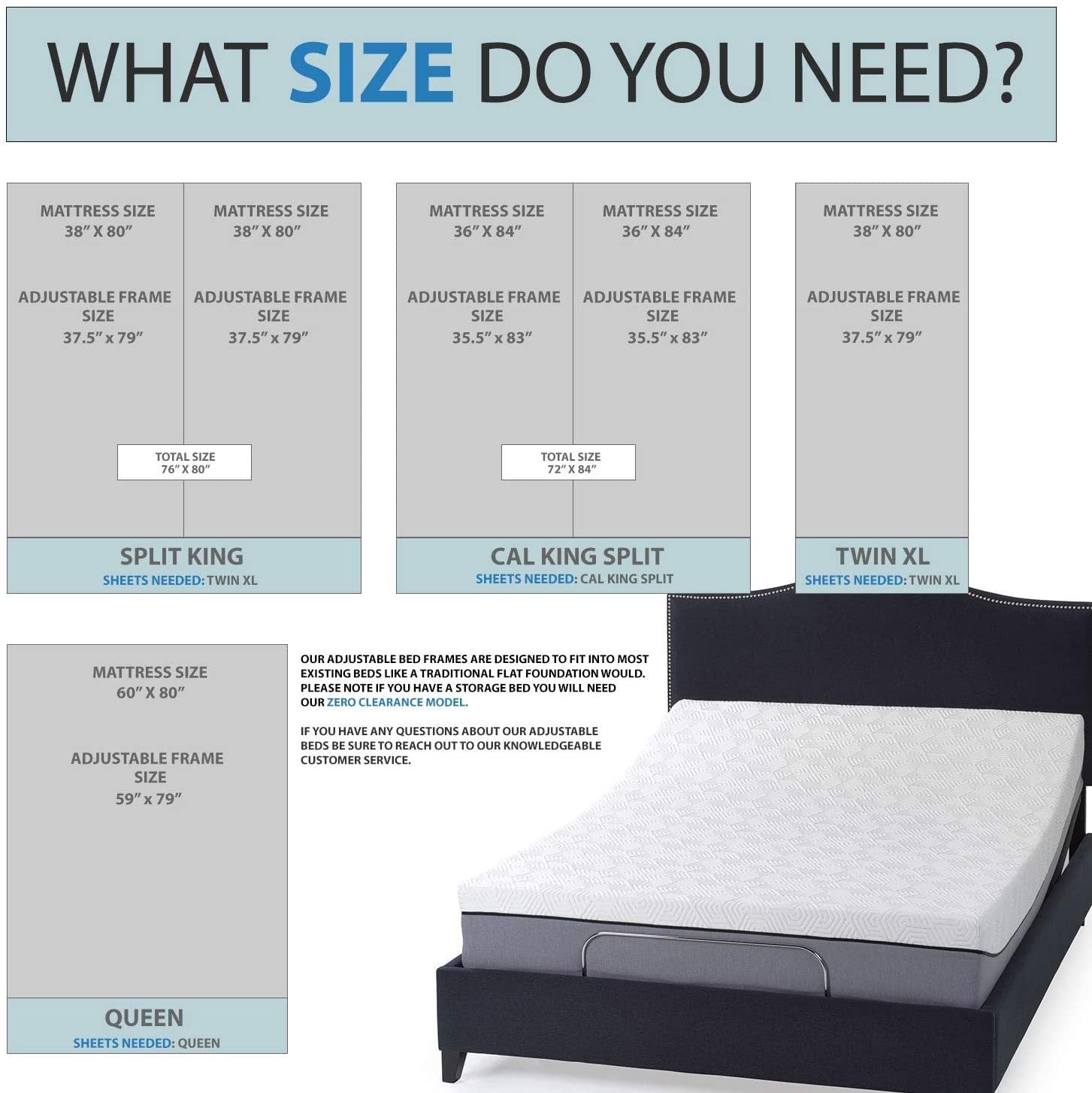 Adjustable Bed Base with Wired Remote - Head Only for Customized Comfort | Perfect for Reading, Watching TV, and Relaxing in Bed