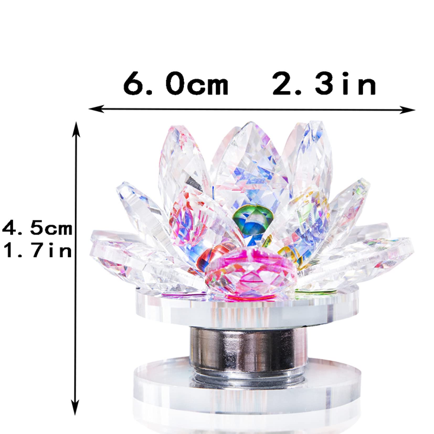 Crystal Lotus Flower Statue - Home Decor & Gift for Teacher, Valentine's Day