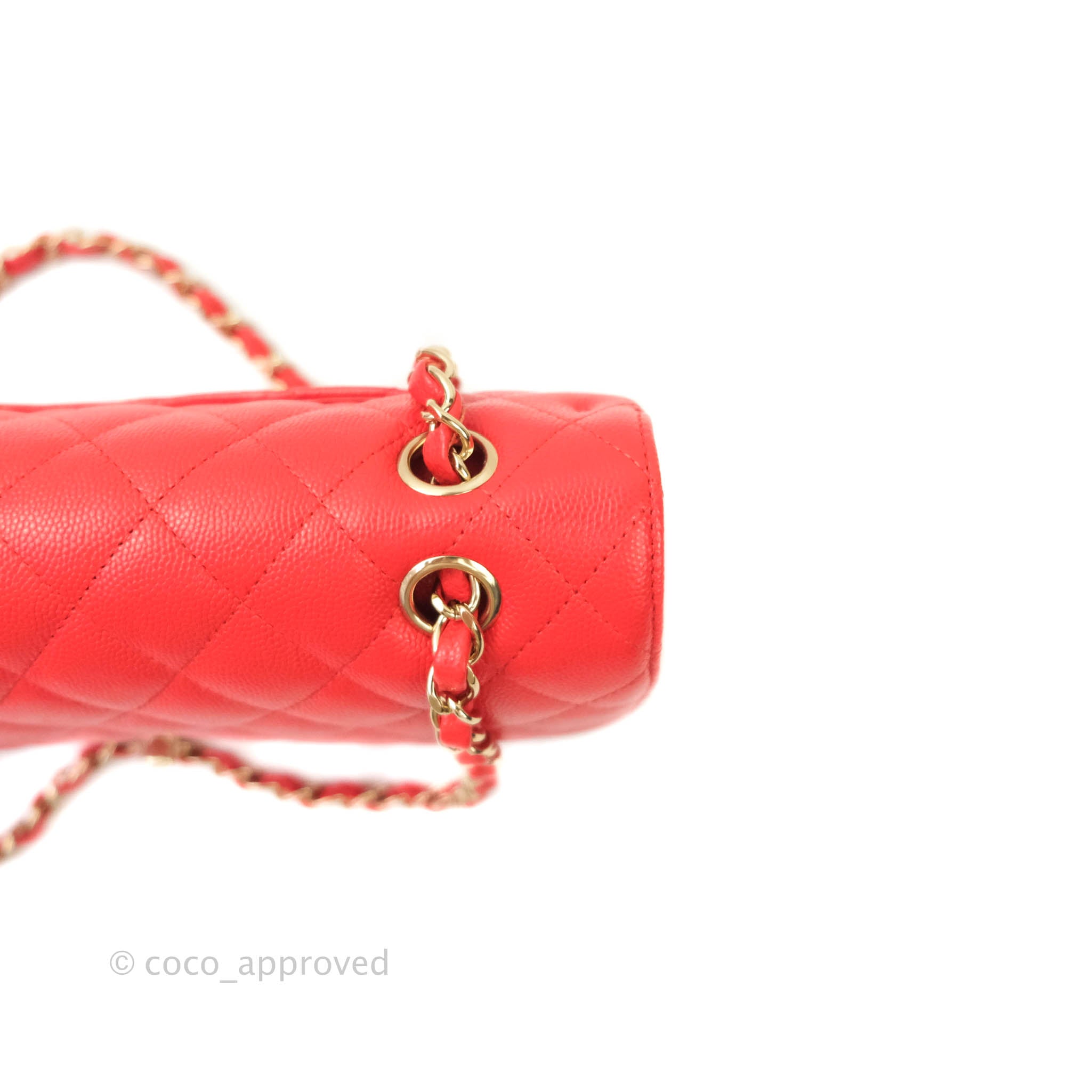 Chanel Classic Medium Double Flap Bag in Red Caviar Leather with Gold Hardware - Luxury Handbag for Women, Perfect for Parties, Weddings & Everyday Elegance