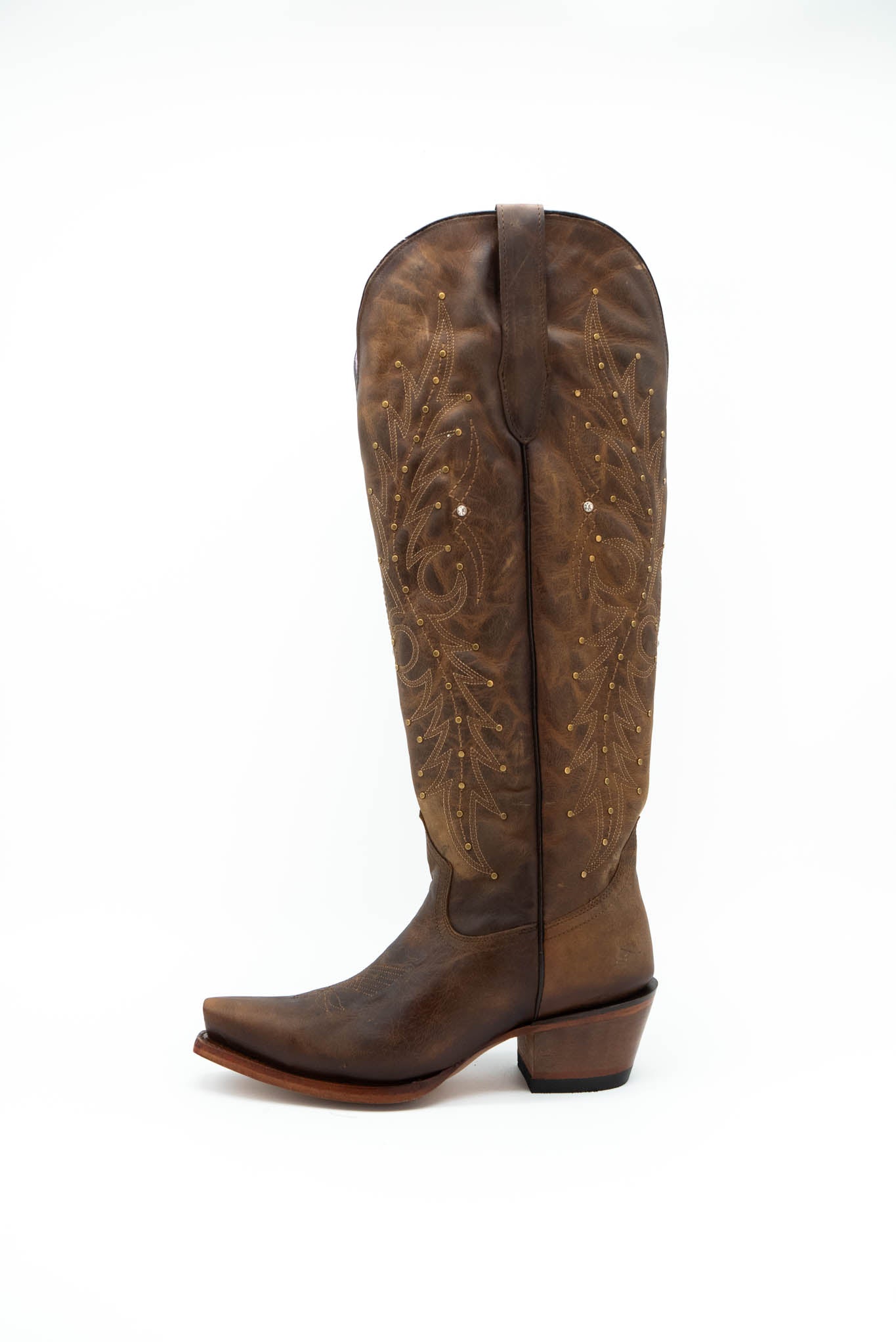 Paulina Women's Tall Wide Calf Cowgirl Boots - Comfortable Snip Toe Western Riding Boots for Country Dancing, Rodeo & Outdoor Activities