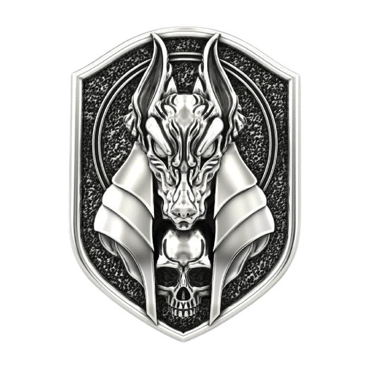 Gothic Wolf Head Ring for Men - Anubis Skull Amulet for Hip Hop Style